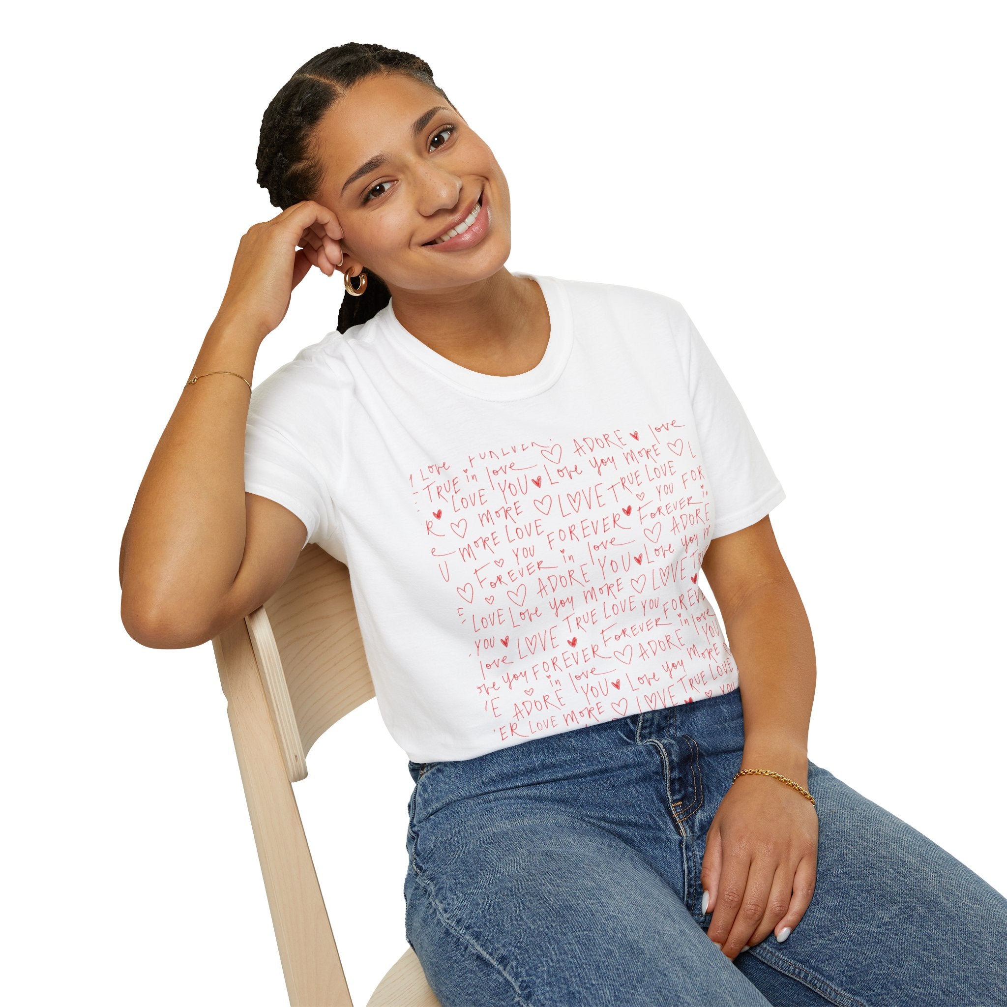 Romantic Love Note Unisex T-Shirt, Cute Casual Tee
