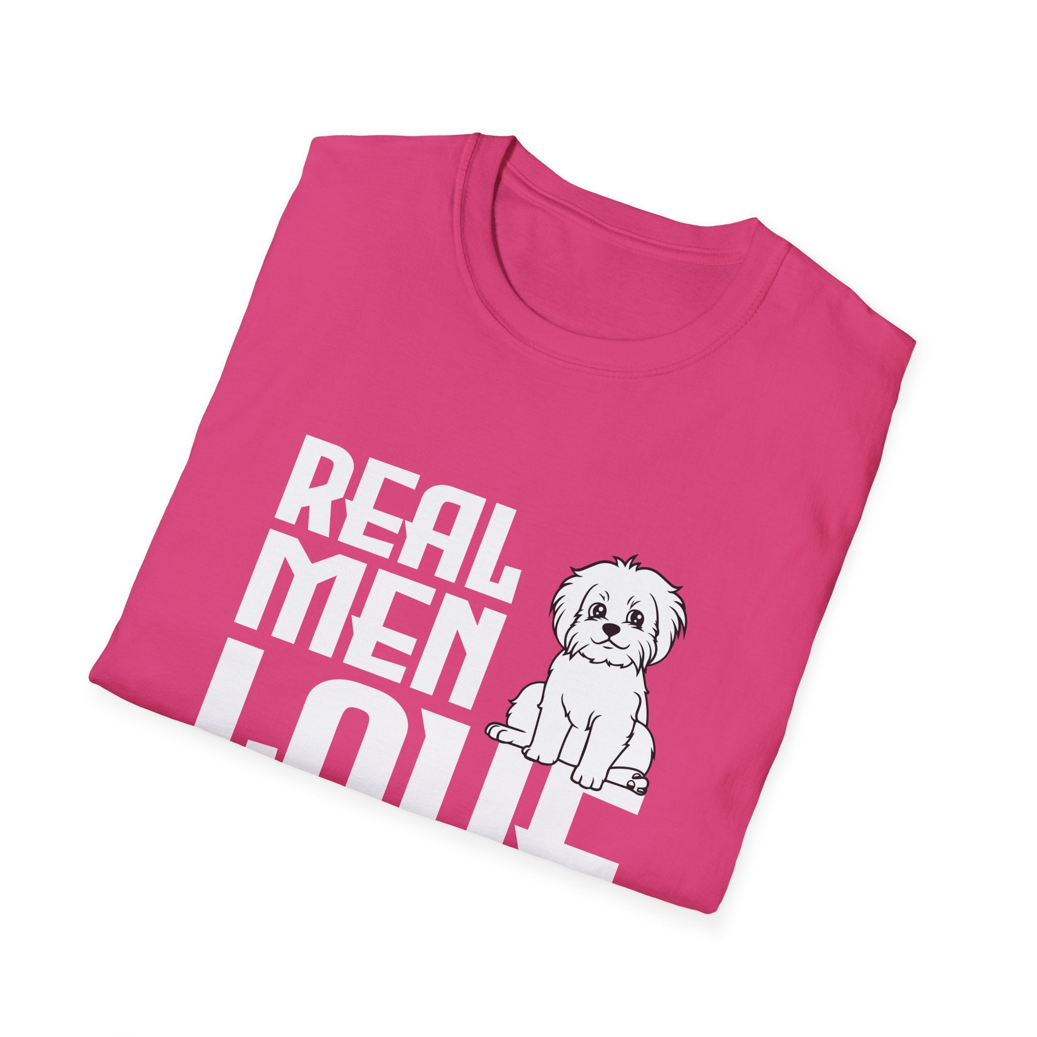 Unisex Dog Lover T-Shirt, Real Men Love Dogs Tee, Pet Owner Apparel, Gift for Dog Dads, Perfect for Birthdays