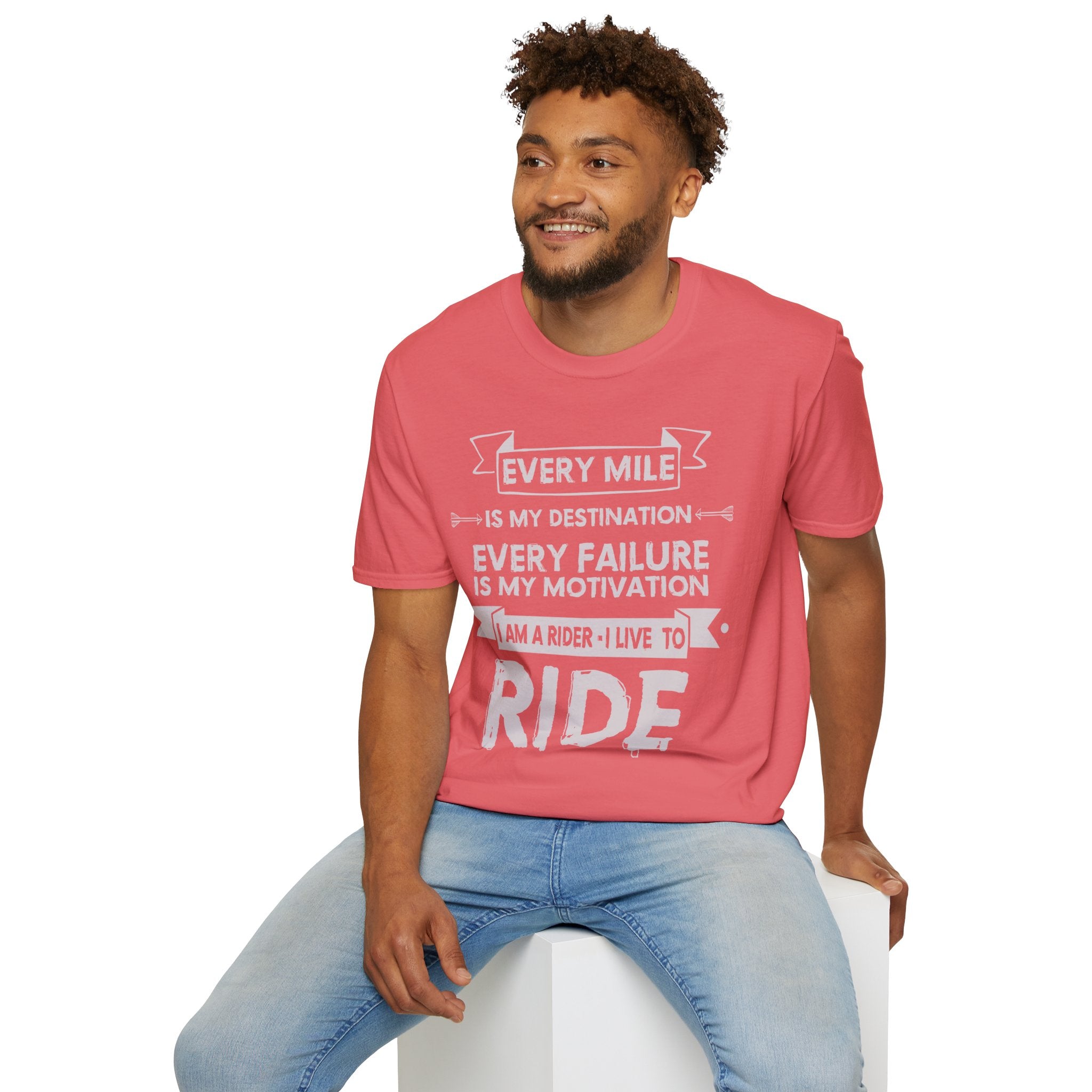 Inspirational Rider T-Shirt | Every Mile Is My Destination | Fitness Gift for Cyclists, Motivational Tee, Unisex Apparel