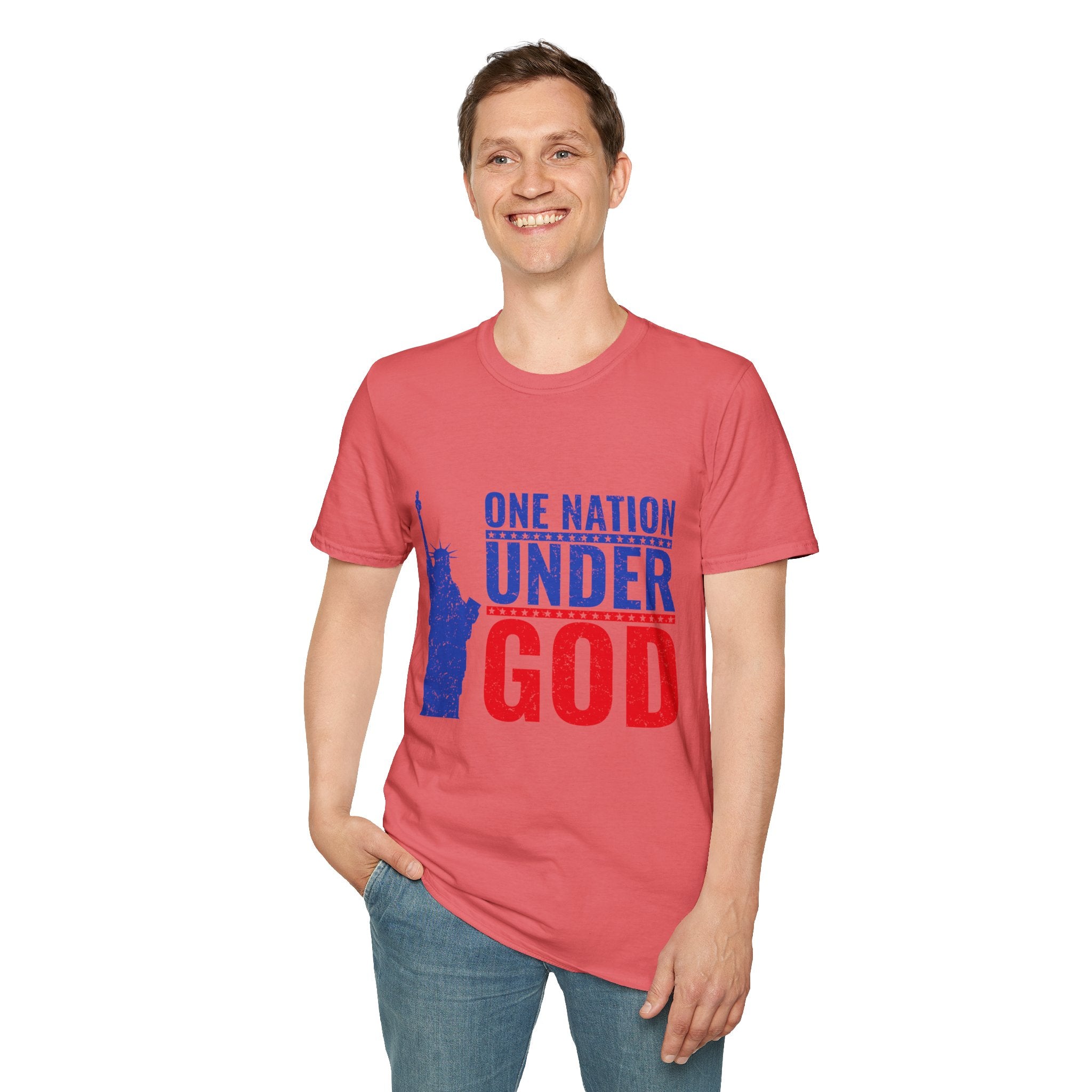 Patriotic Graphic T-Shirt | One Nation Under God | Unisex Casual Wear for Holidays, Independence Day, Family Gatherings, Political [...]