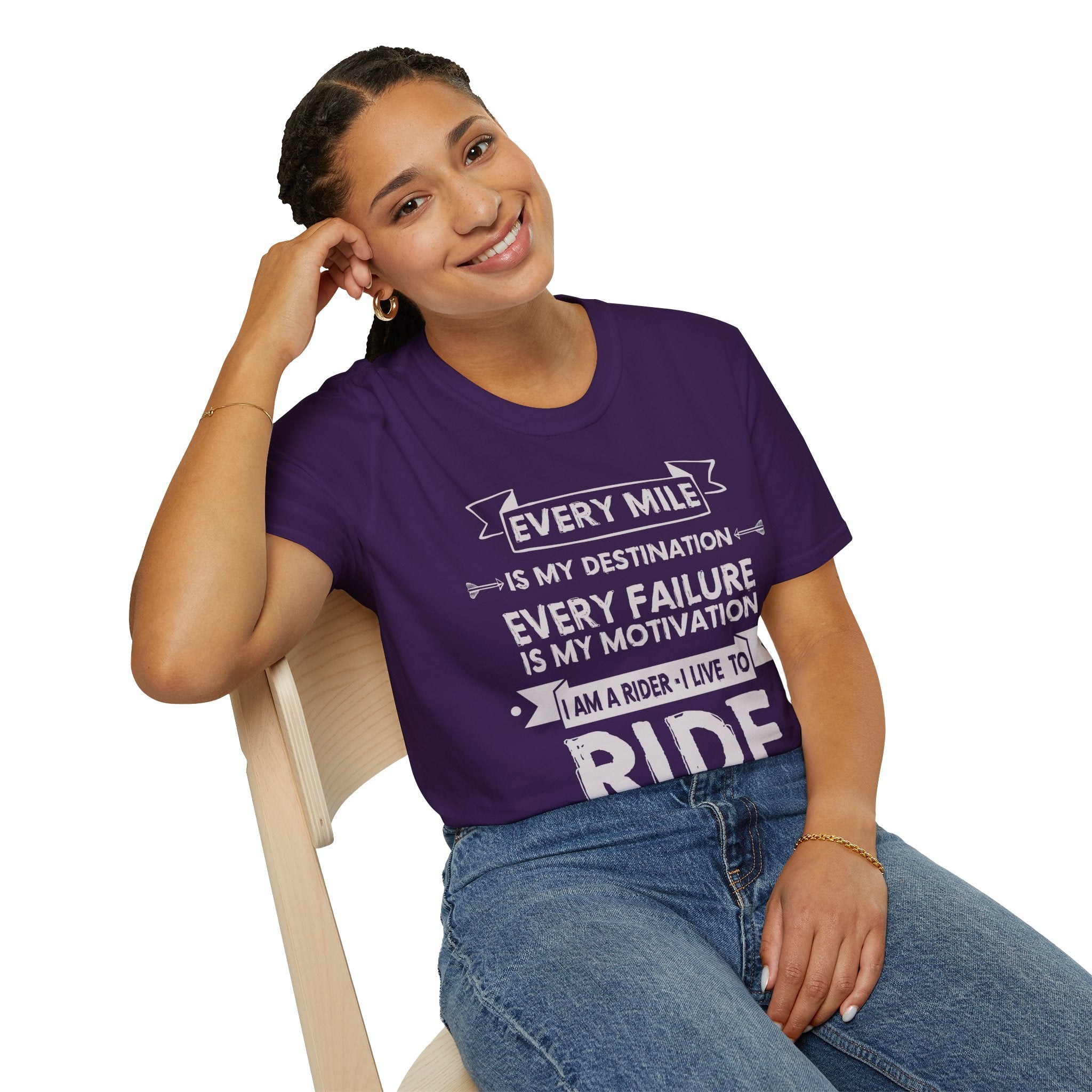 Inspirational Rider T-Shirt | Every Mile Is My Destination | Fitness Gift for Cyclists, Motivational Tee, Unisex Apparel