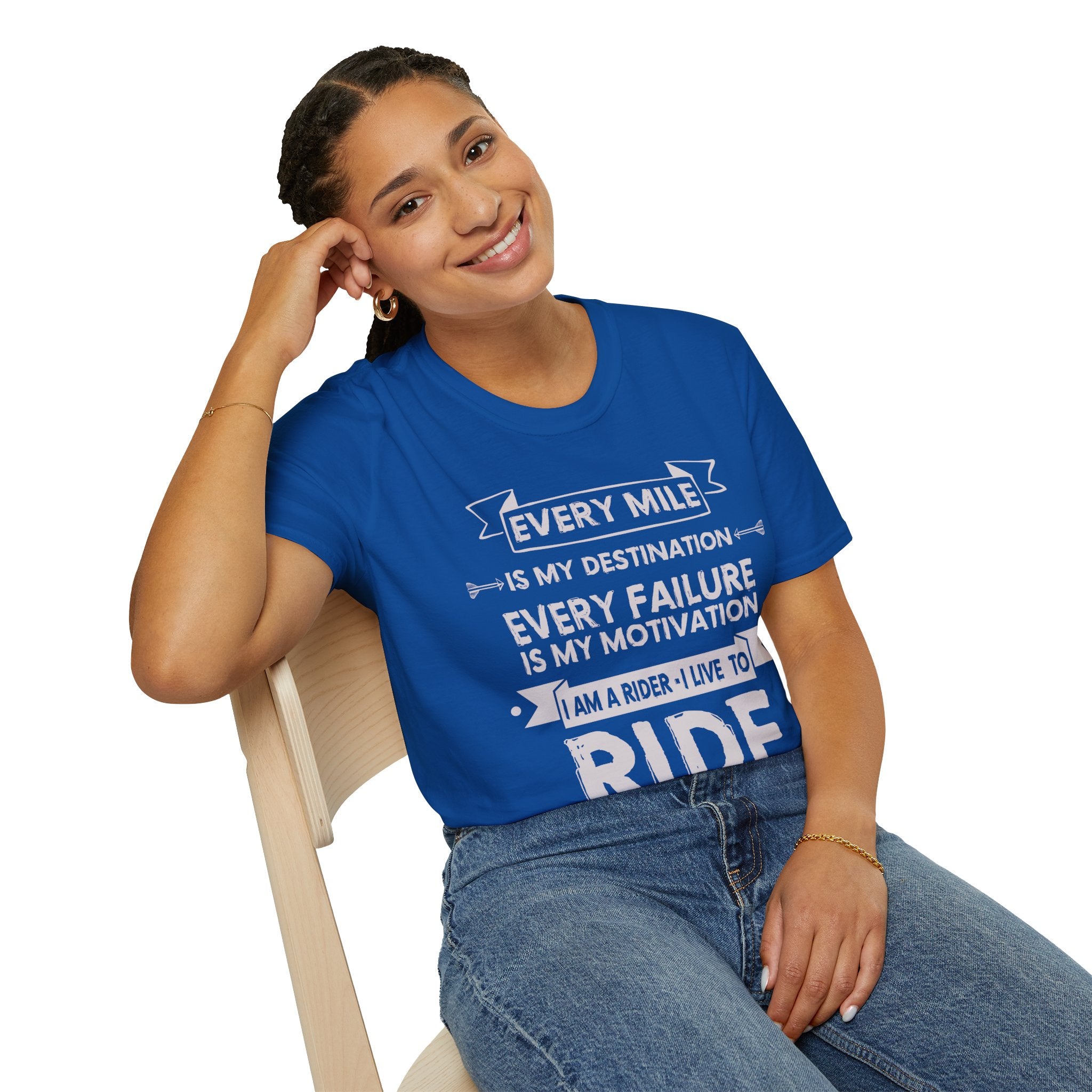 Inspirational Rider T-Shirt | Every Mile Is My Destination | Fitness Gift for Cyclists, Motivational Tee, Unisex Apparel