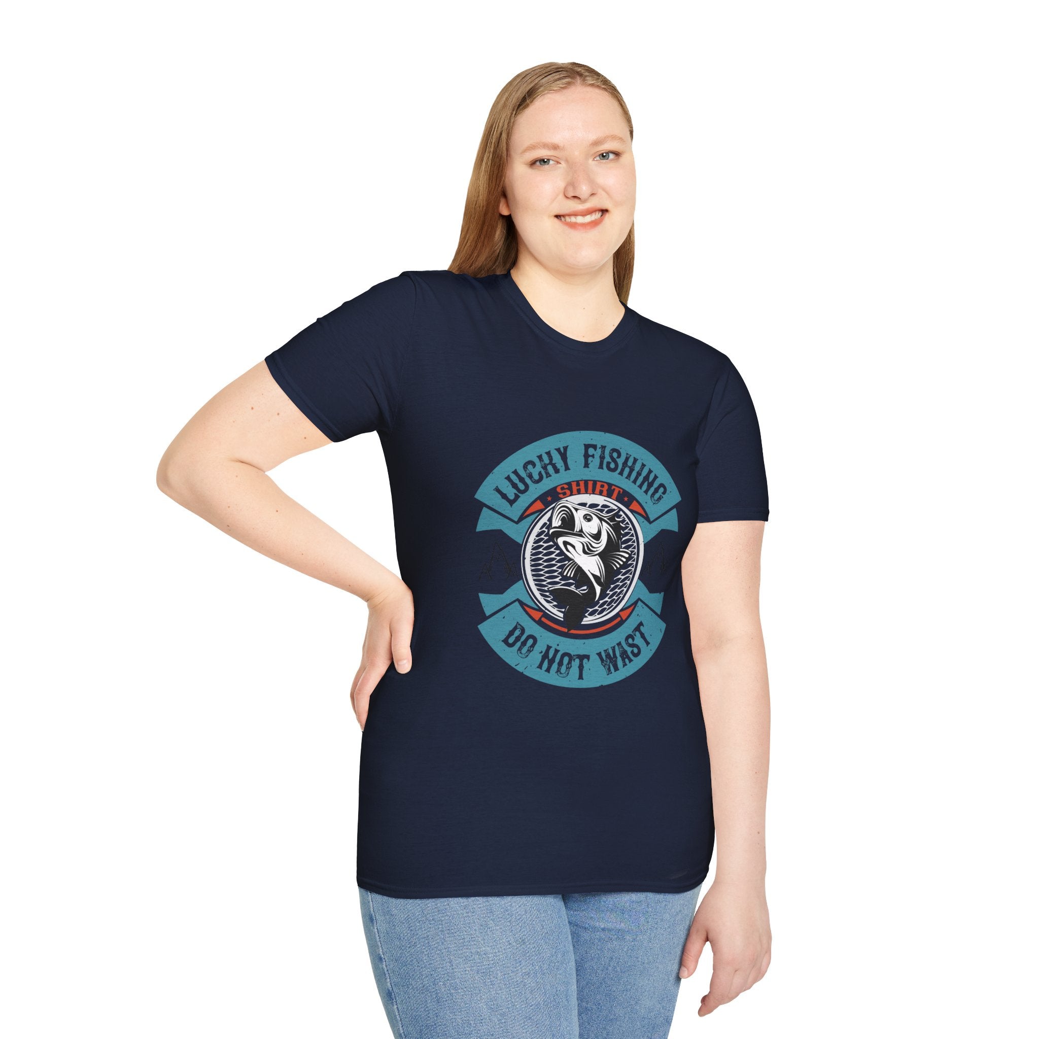 Lucky Fishing Graphic Tee, Unisex Fishing T-Shirt