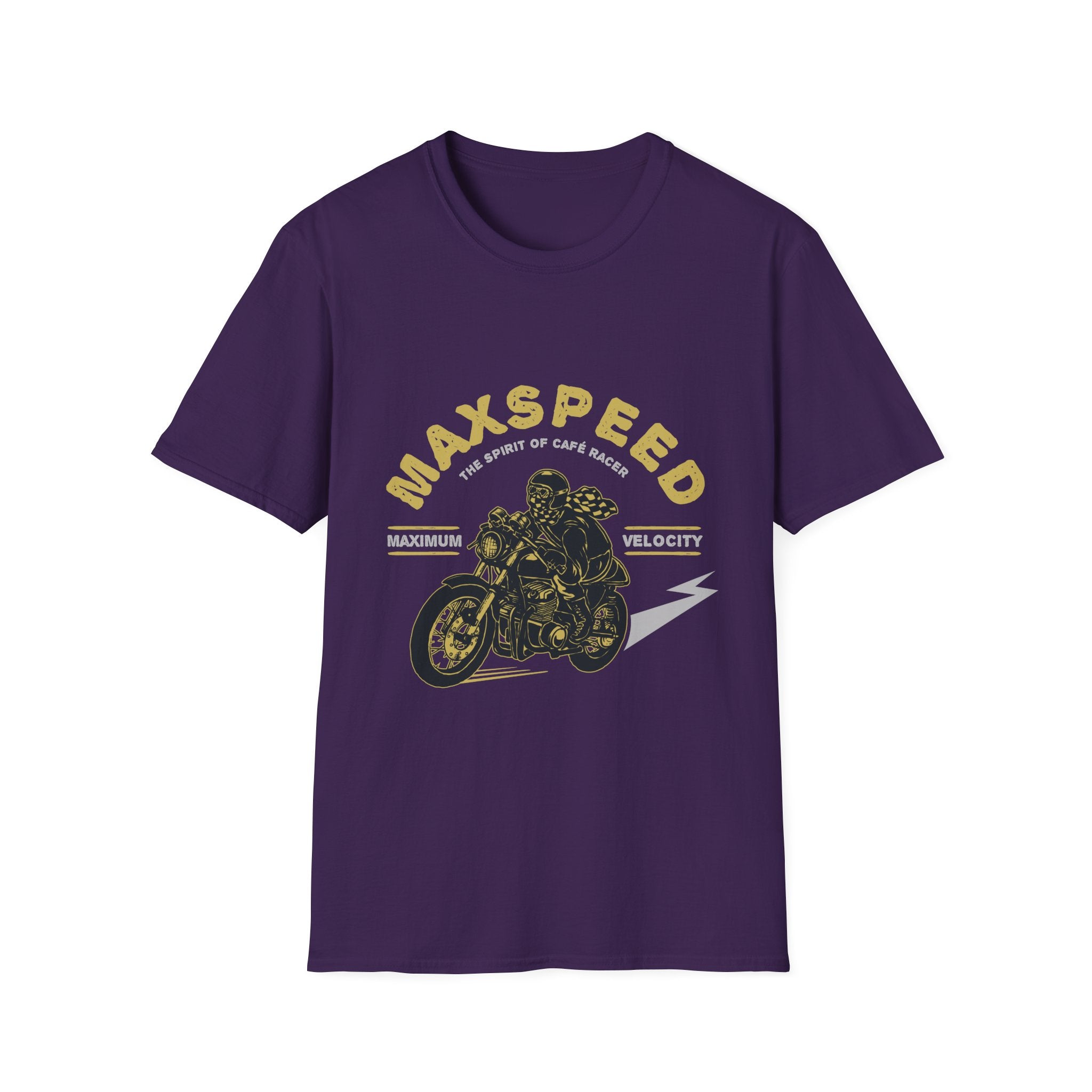 Maxspeed Motorcycle Unisex Softstyle T-Shirt, Biker Tee, Gift for Him, Casual Wear, Custom Graphic Shirt, Motorcycle Enthusiast Apparel