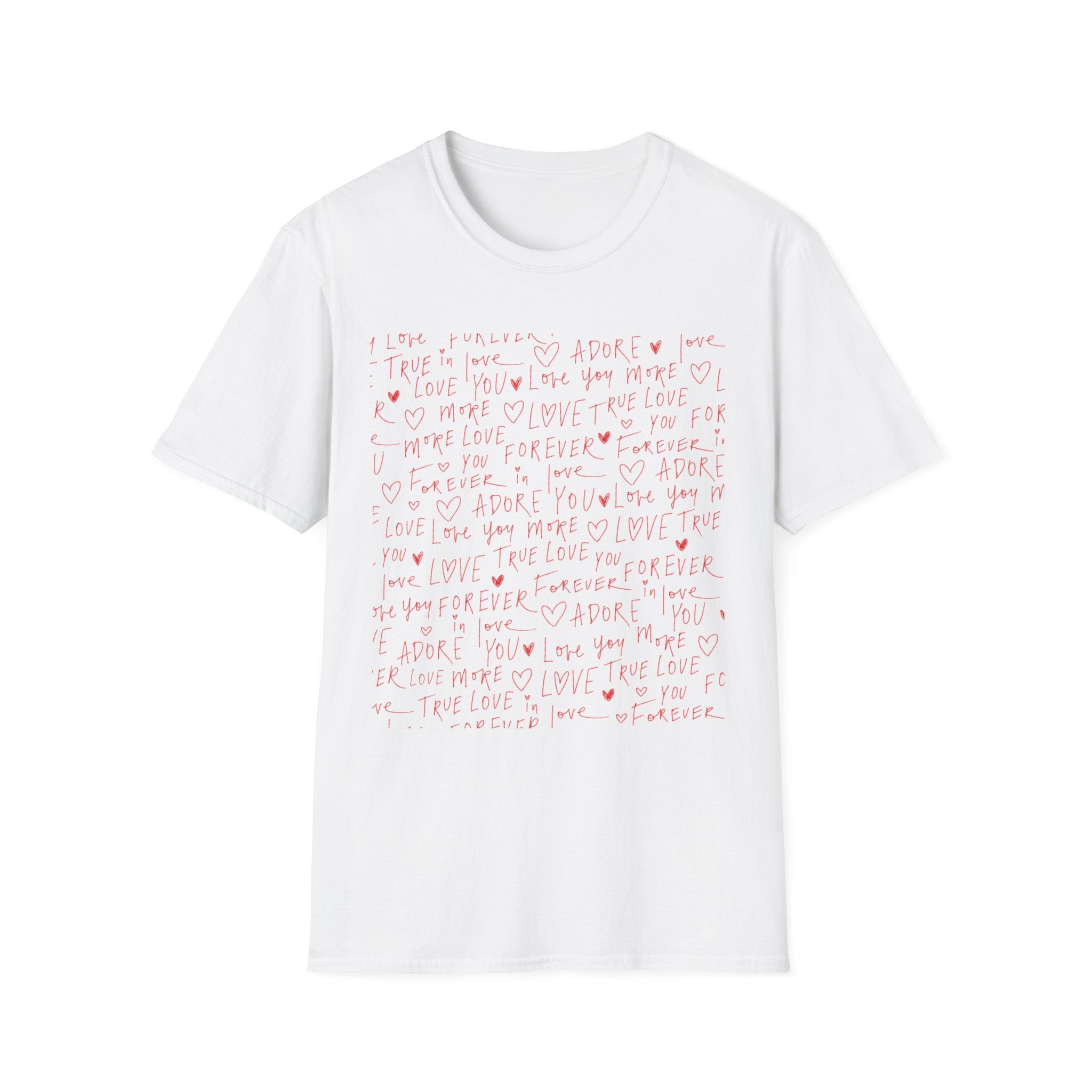 Romantic Love Note Unisex T-Shirt, Cute Casual Tee