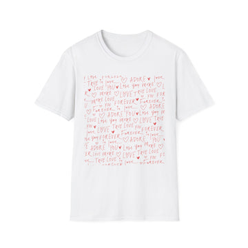Romantic Love Note Unisex T-Shirt, Cute Casual Tee