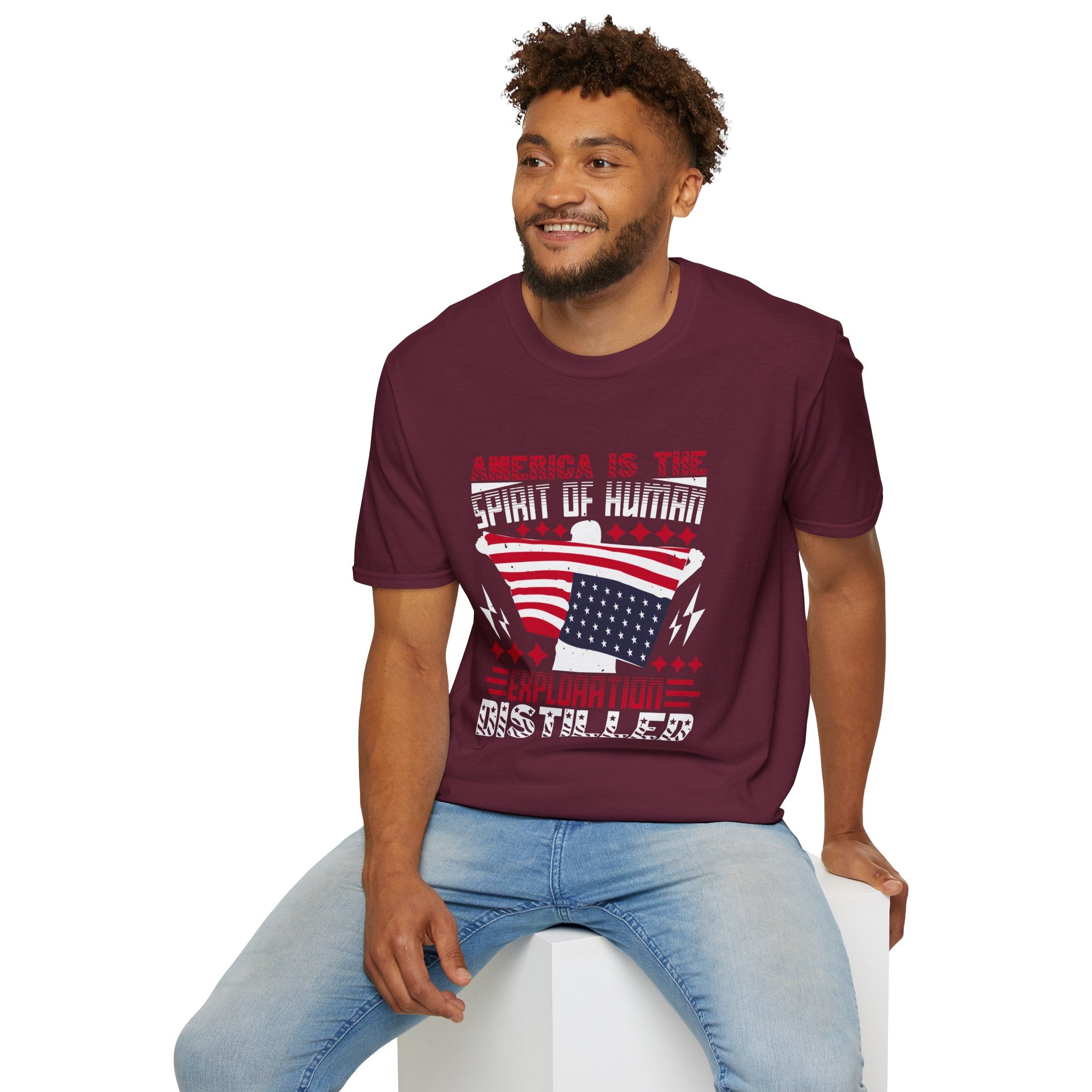 Vintage American Spirit T-Shirt, Unisex Graphic Tee, Patriotic Apparel, Gift for Explorers, Independence Day Shirt