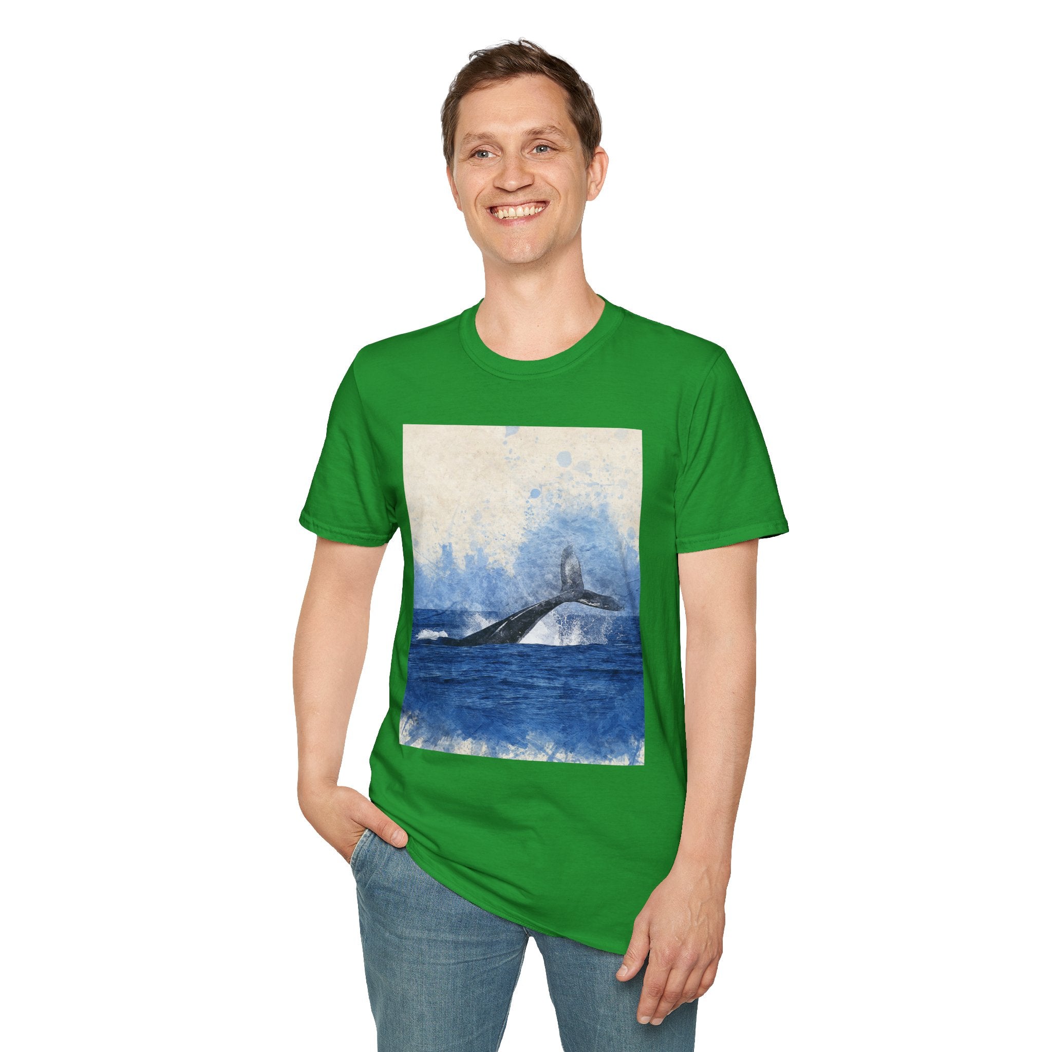 Whale Watching Unisex Softstyle T-Shirt, Ocean Lover Gift, Nature Tee