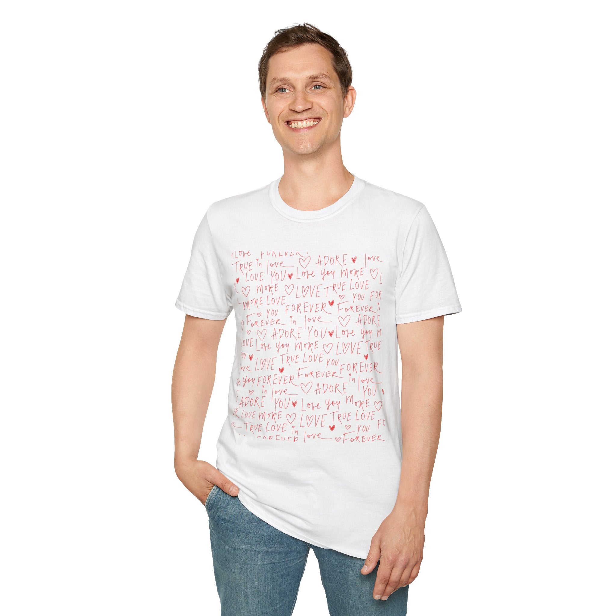Romantic Love Note Unisex T-Shirt, Cute Casual Tee