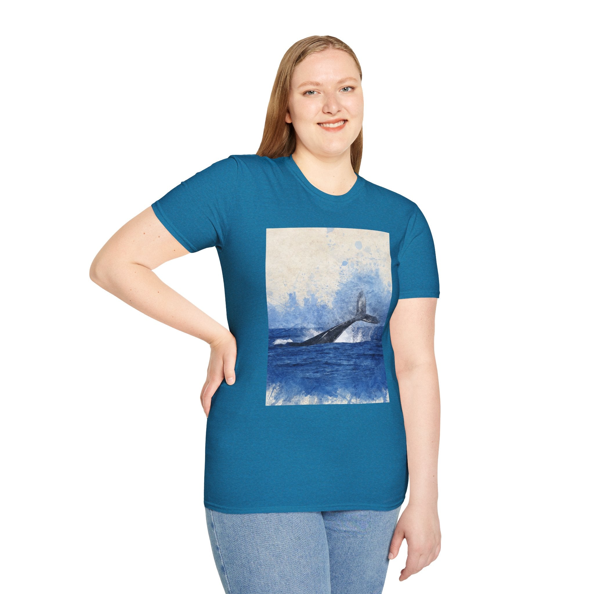 Whale Watching Unisex Softstyle T-Shirt, Ocean Lover Gift, Nature Tee