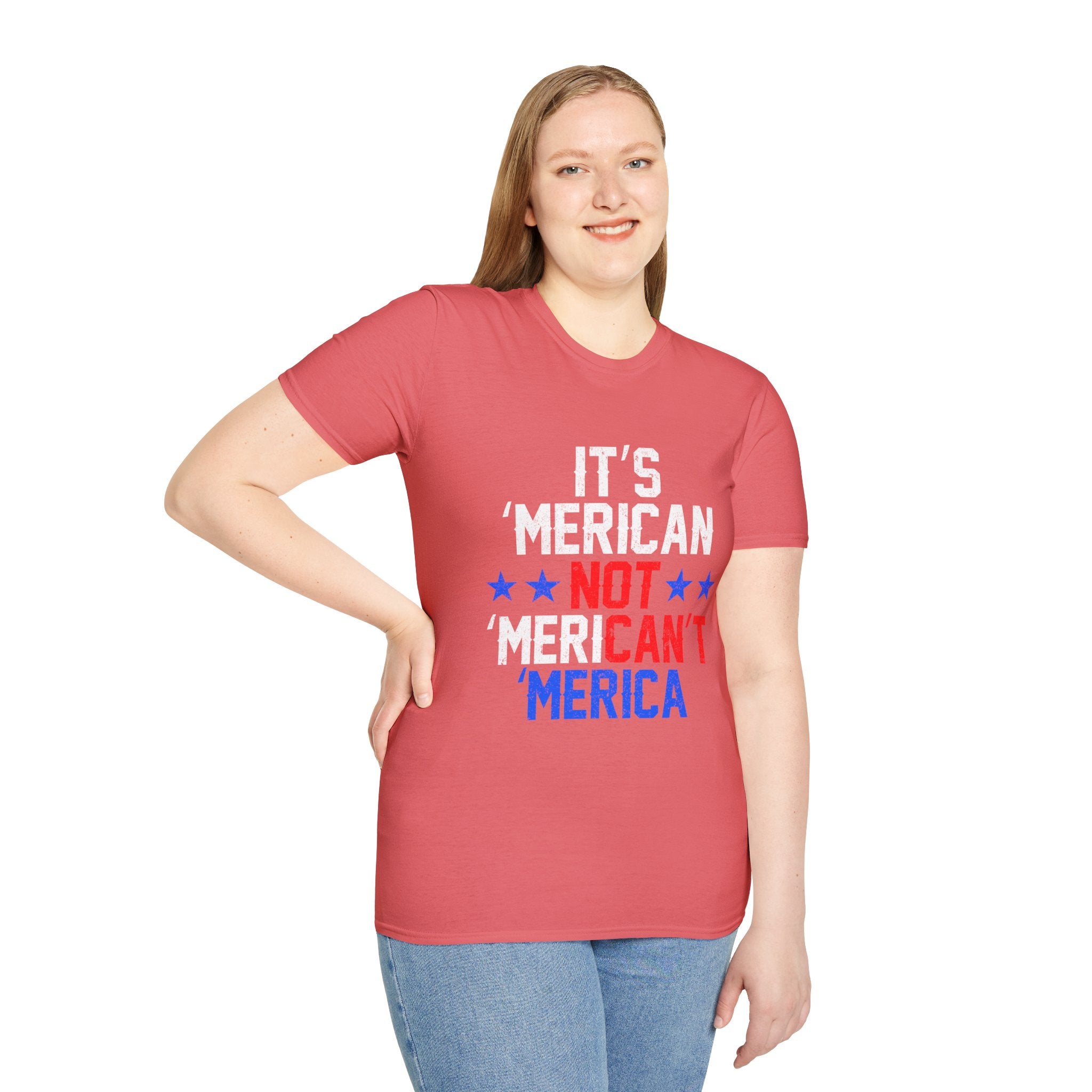 Patriotic Graphic Tee for Freedom Lovers - Unisex Softstyle T-Shirt, Casual Wear, Independence Day, Election Shirt, Gift Idea