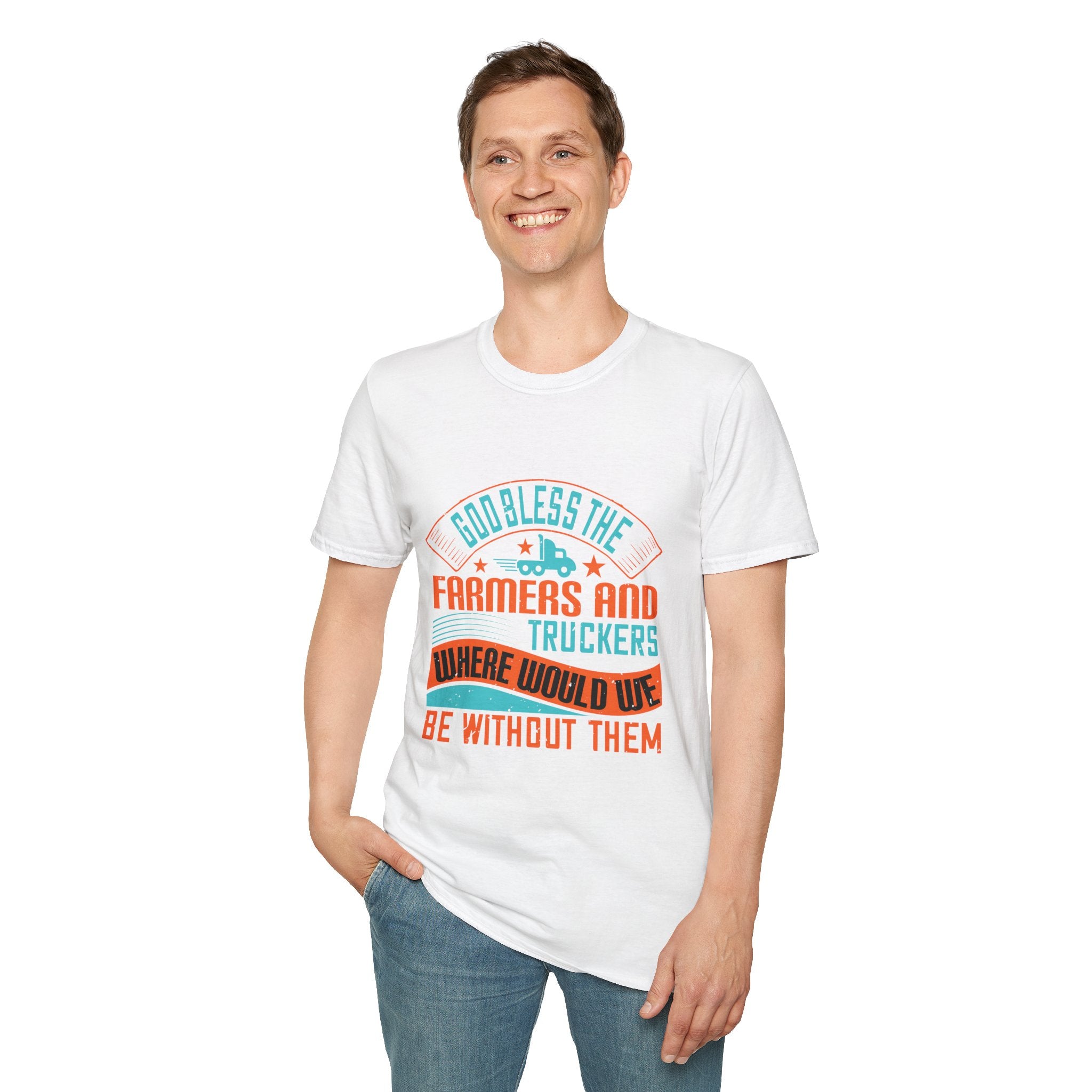 Inspirational Farmers and Truckers T-Shirt, Unisex Softstyle Tee