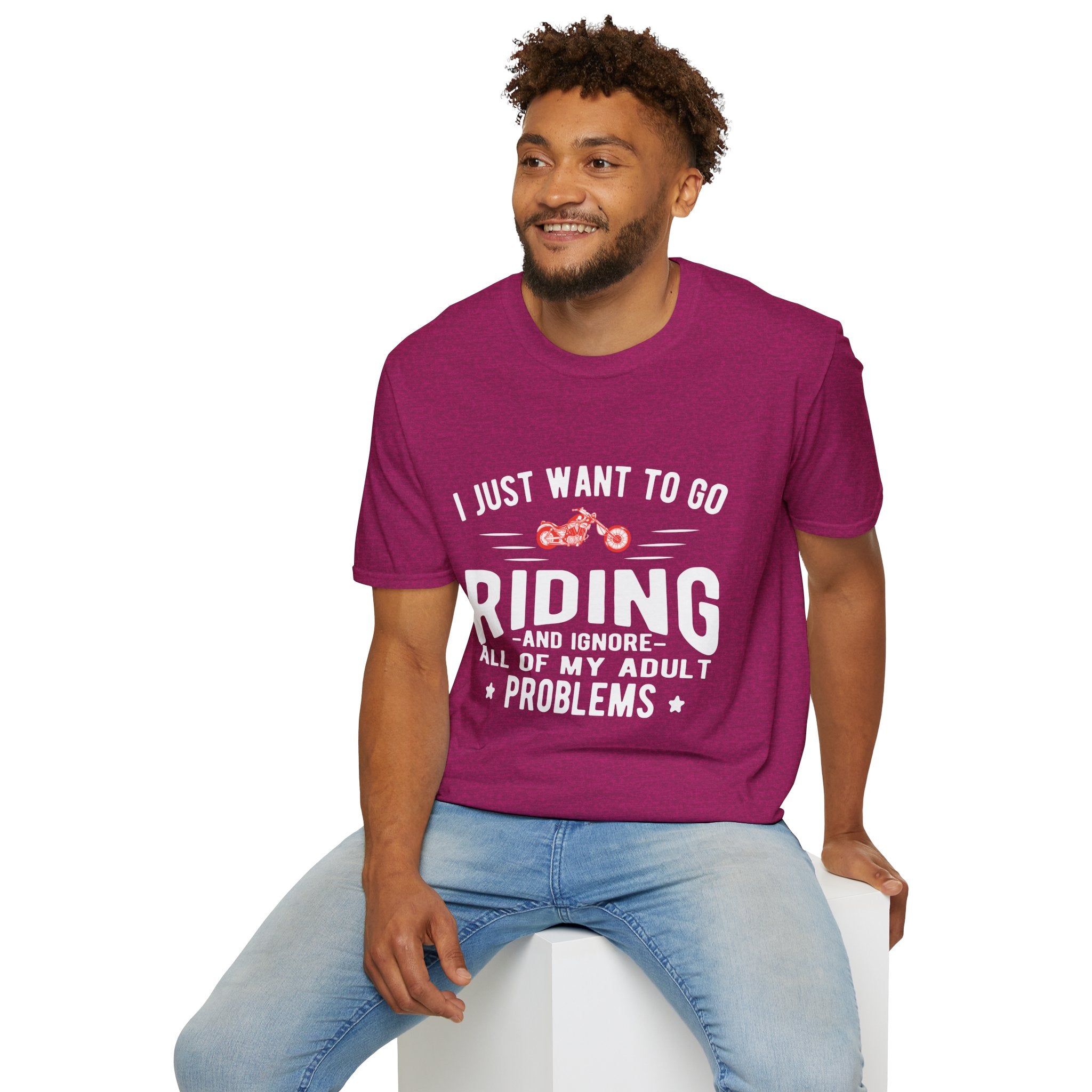 Funny Riding T-Shirt for Adults, Unisex Graphic Tee, Casual Wear, Gift for Riders, Adulting Humor Shirt
