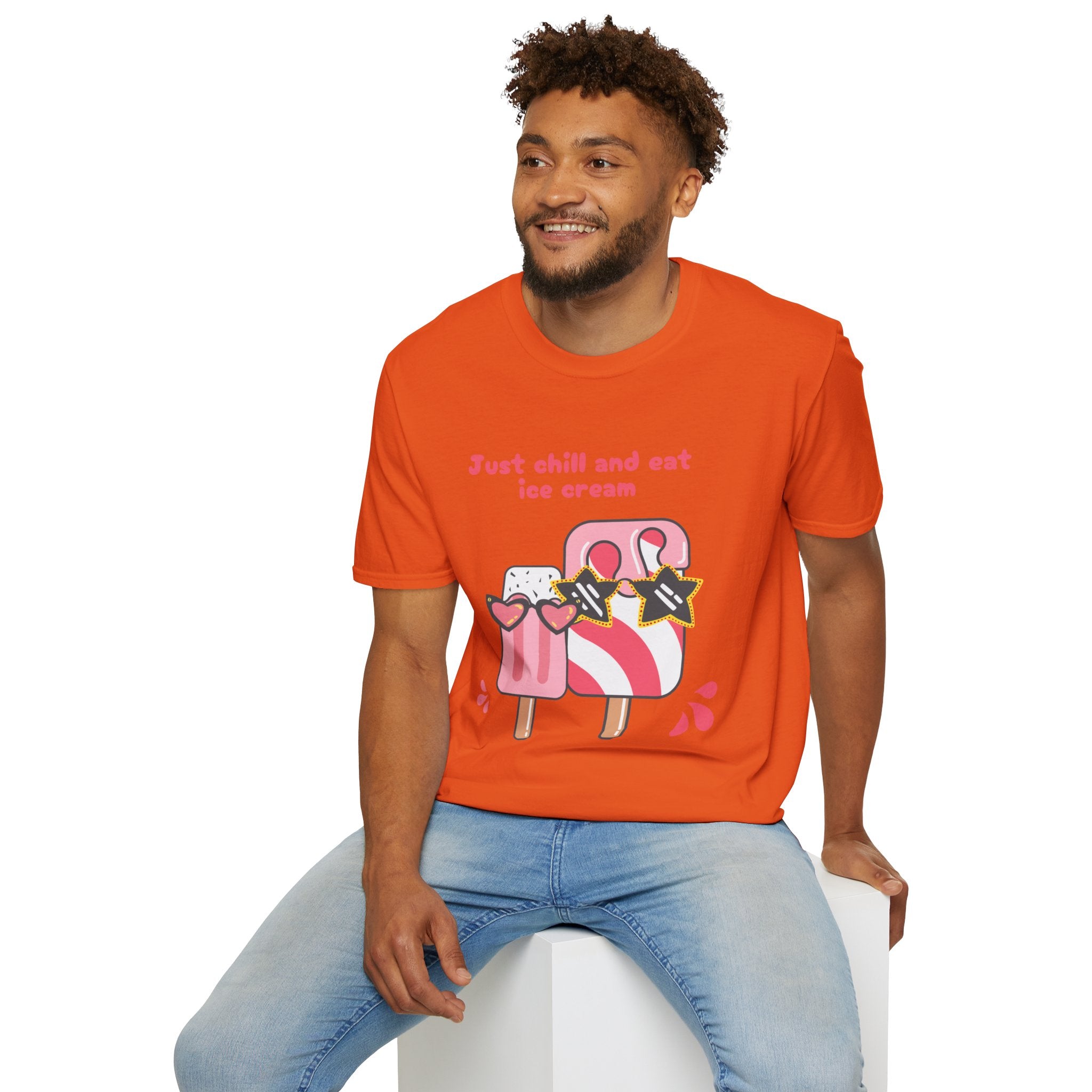 Summer Chill Ice Cream T-Shirt, Unisex Softstyle Tee, Cute Graphic Shirt