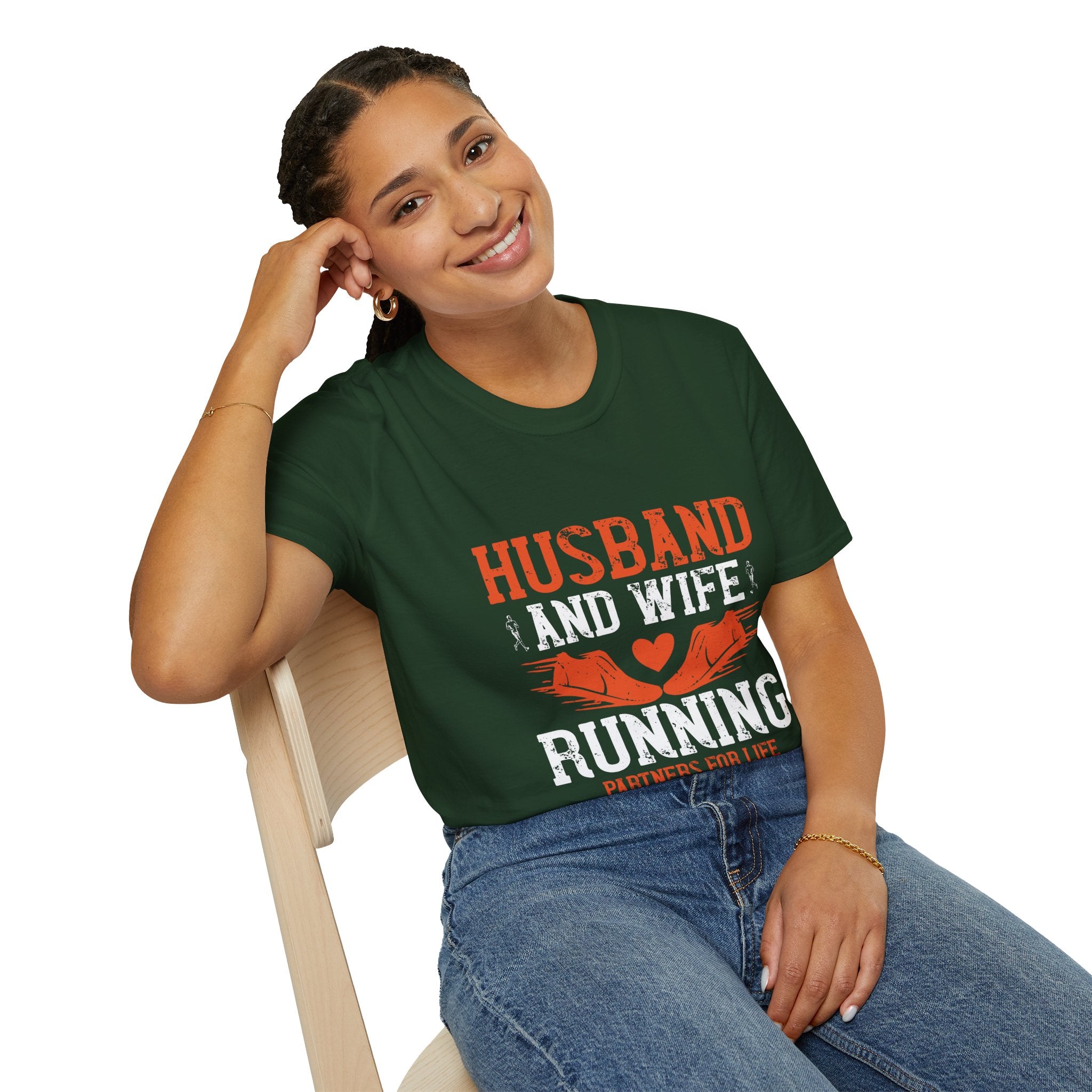Couples Running T-Shirt, Husband and Wife Matching Tees