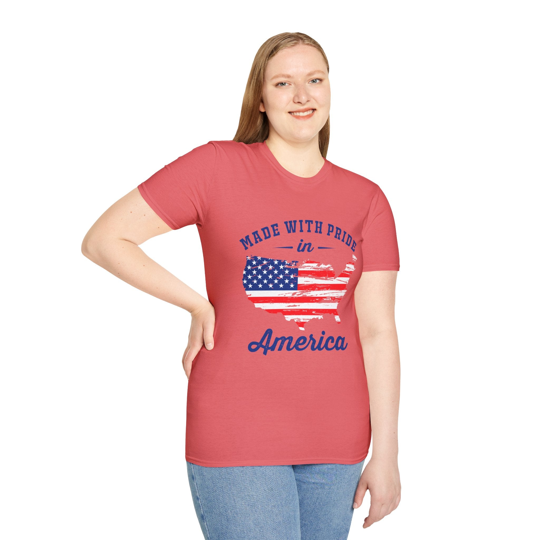 Pride USA Unisex T-Shirt, American Flag Graphic Tee, Independence Day Shirt, Gift for Patriots, Casual Everyday Wear