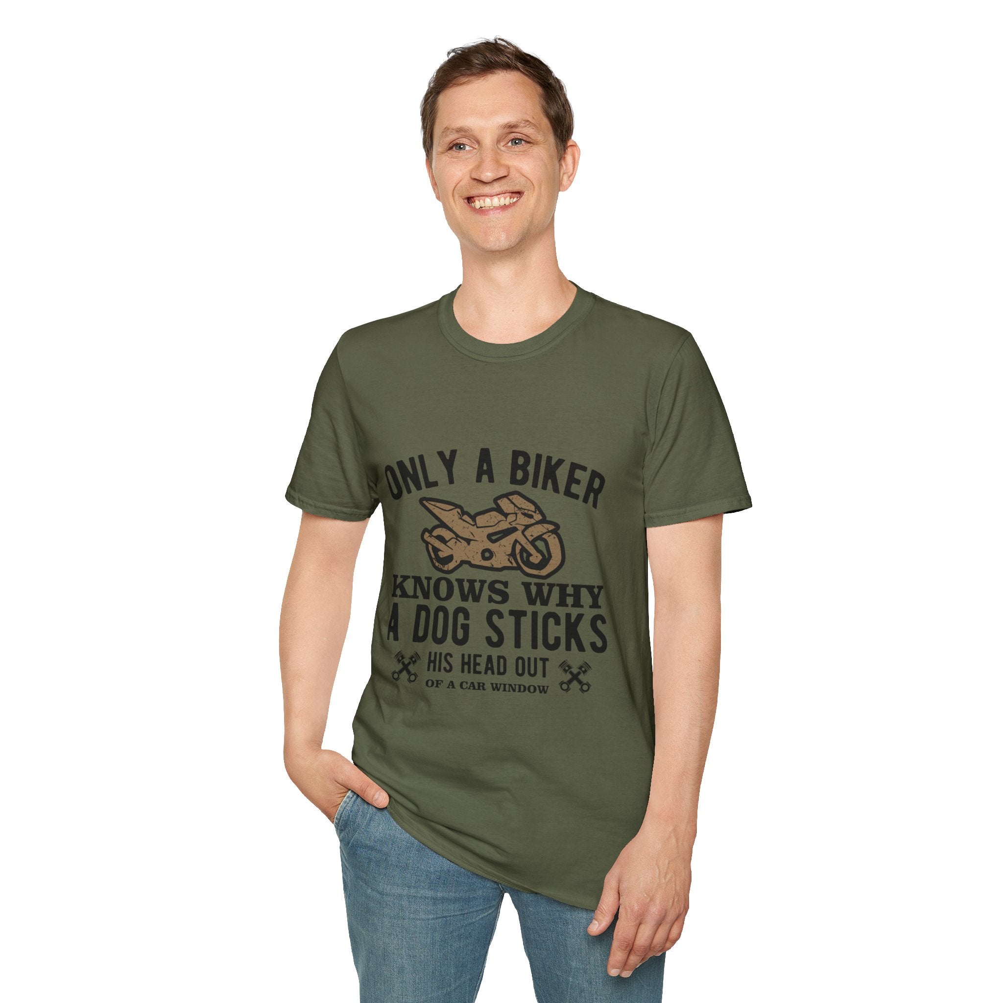 Funny Biker T-Shirt, Unisex Softstyle Tee for Dog Lovers, Perfect Gift for Birthdays, Holidays, and Biker Events, Cool Graphic Tee, [...]