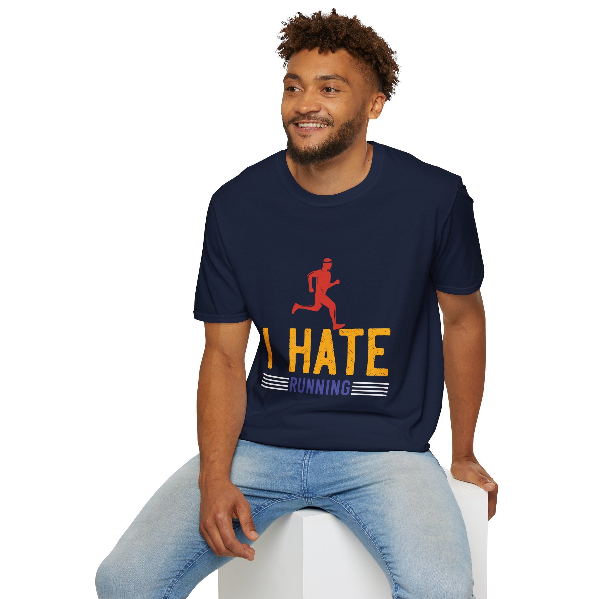 Unisex Softstyle T-Shirt with 'I Hate Running' Slogan