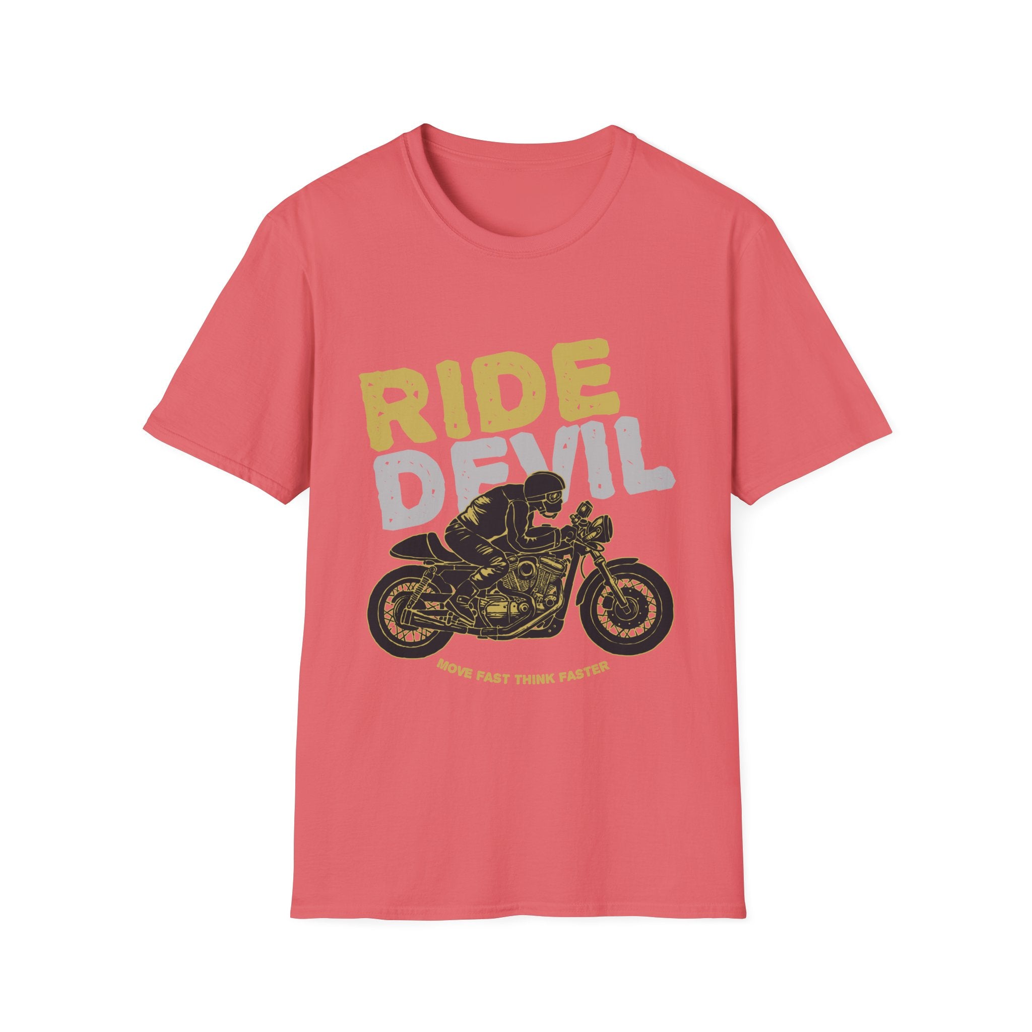 Unisex Softstyle T-Shirt with 'Ride Devil' Graphic - Perfect for Bikers, Gift for Motorcycle Lovers, Casual Wear, Event Merchandise, [...]