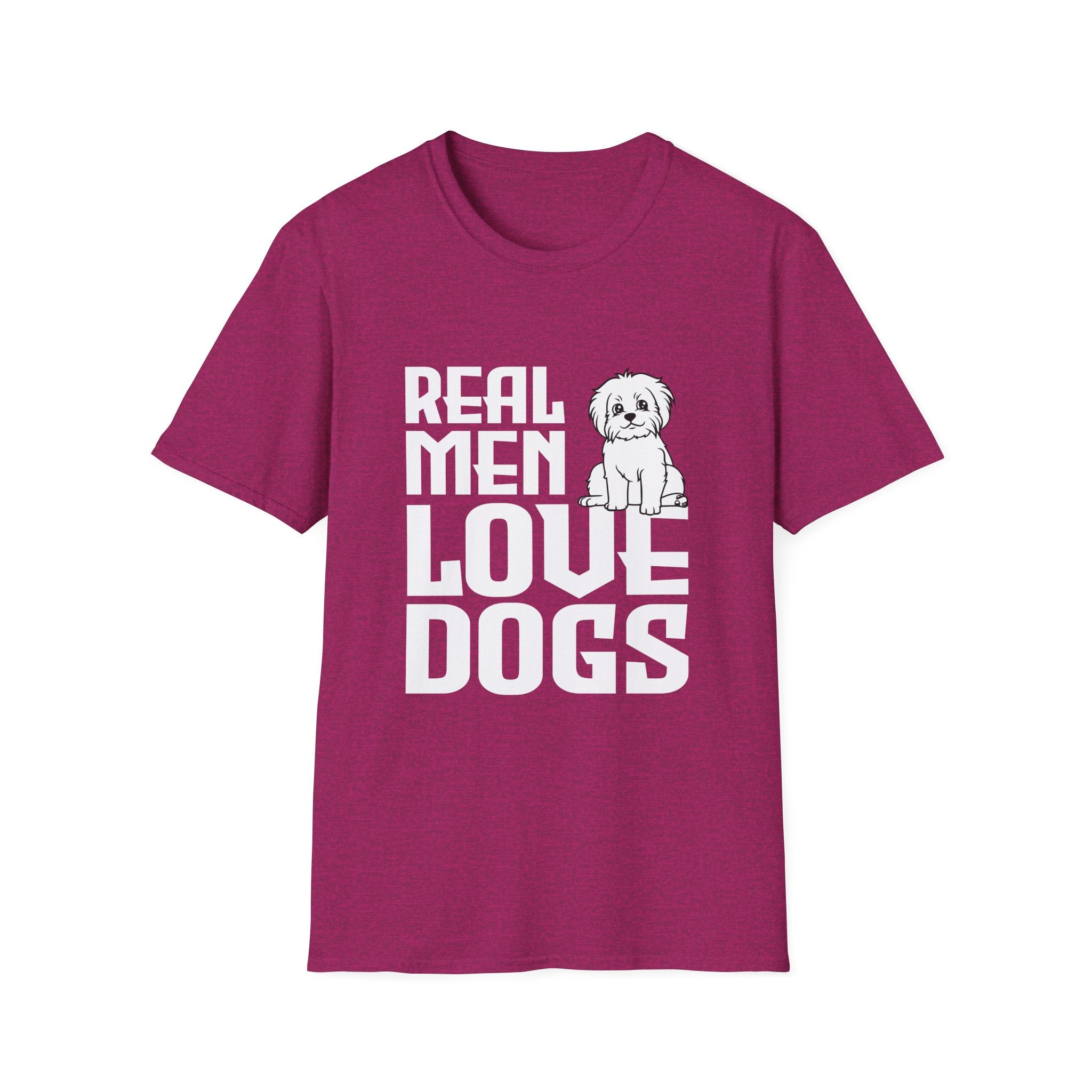 Unisex Dog Lover T-Shirt, Real Men Love Dogs Tee, Pet Owner Apparel, Gift for Dog Dads, Perfect for Birthdays