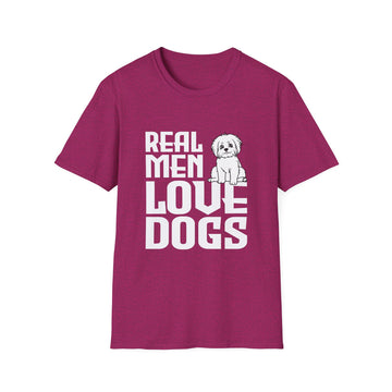 Unisex Dog Lover T-Shirt, Real Men Love Dogs Tee, Pet Owner Apparel, Gift for Dog Dads, Perfect for Birthdays