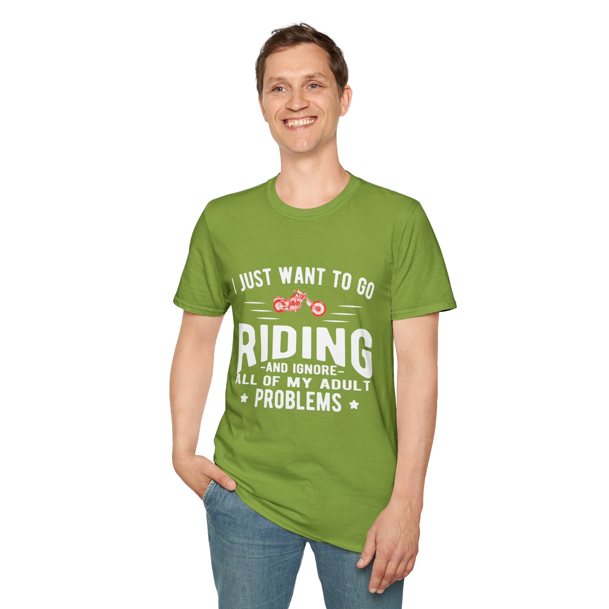 Funny Riding T-Shirt for Adults, Unisex Graphic Tee, Casual Wear, Gift for Riders, Adulting Humor Shirt
