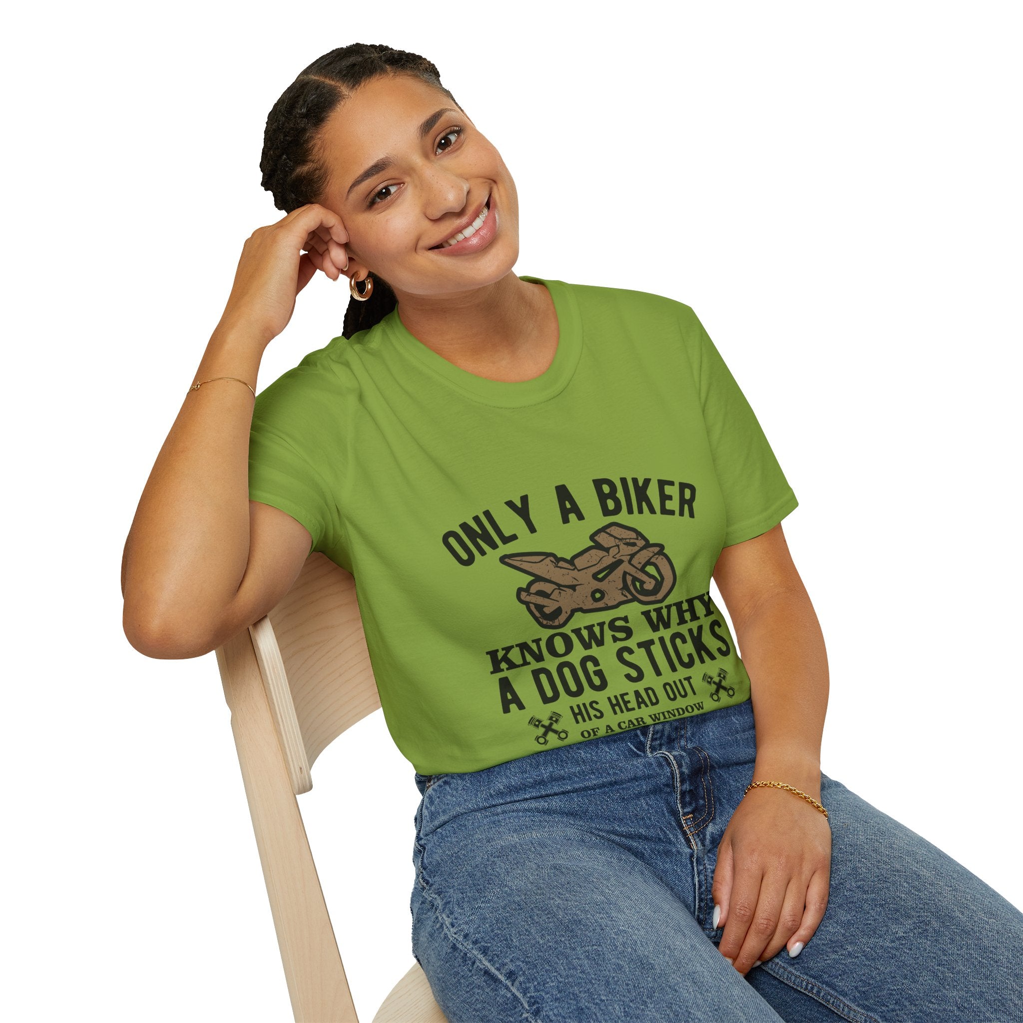 Funny Biker T-Shirt, Unisex Softstyle Tee for Dog Lovers, Perfect Gift for Birthdays, Holidays, and Biker Events, Cool Graphic Tee, [...]