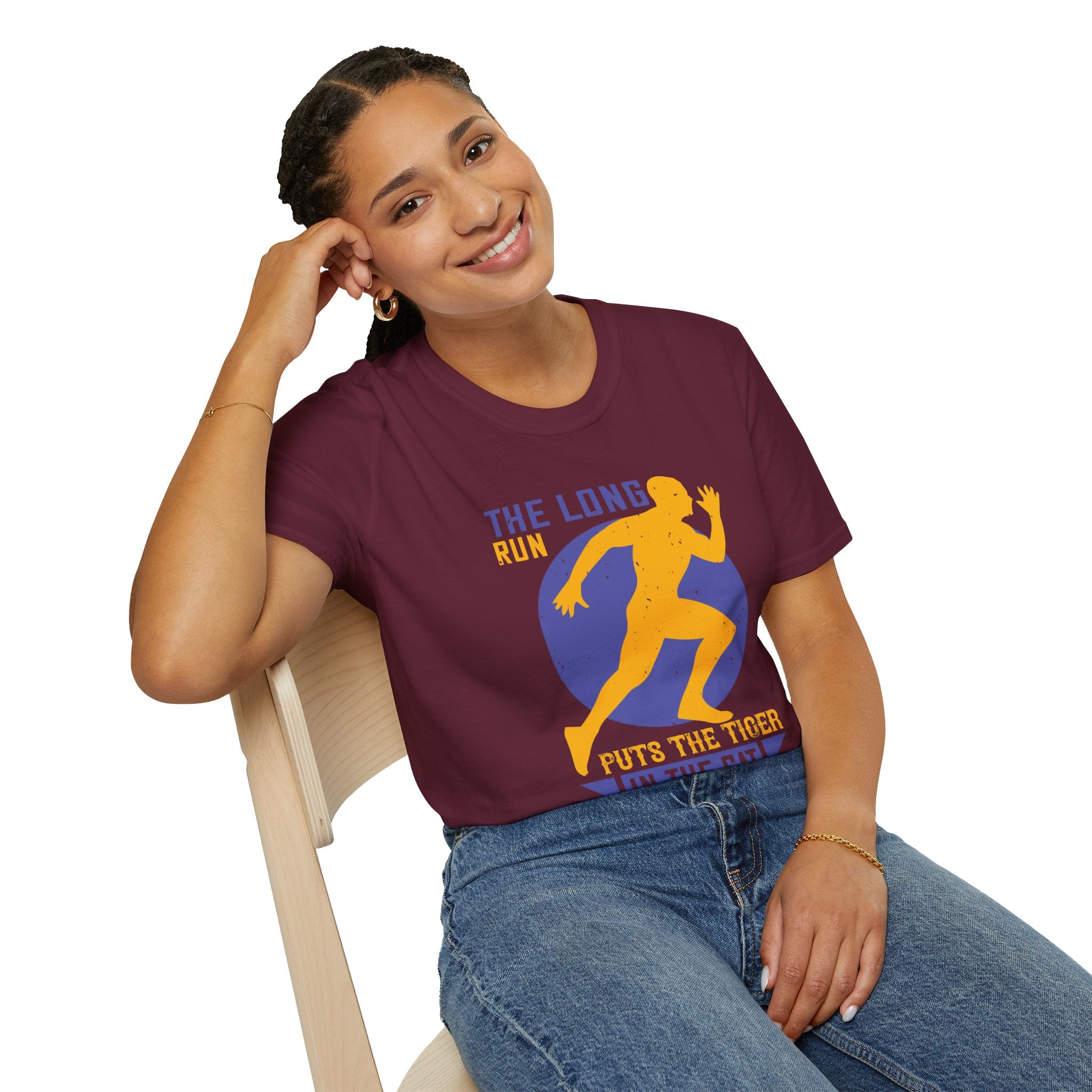 Run Tiger Unisex Softstyle T-Shirt, Motivational Tee, Fitness Apparel