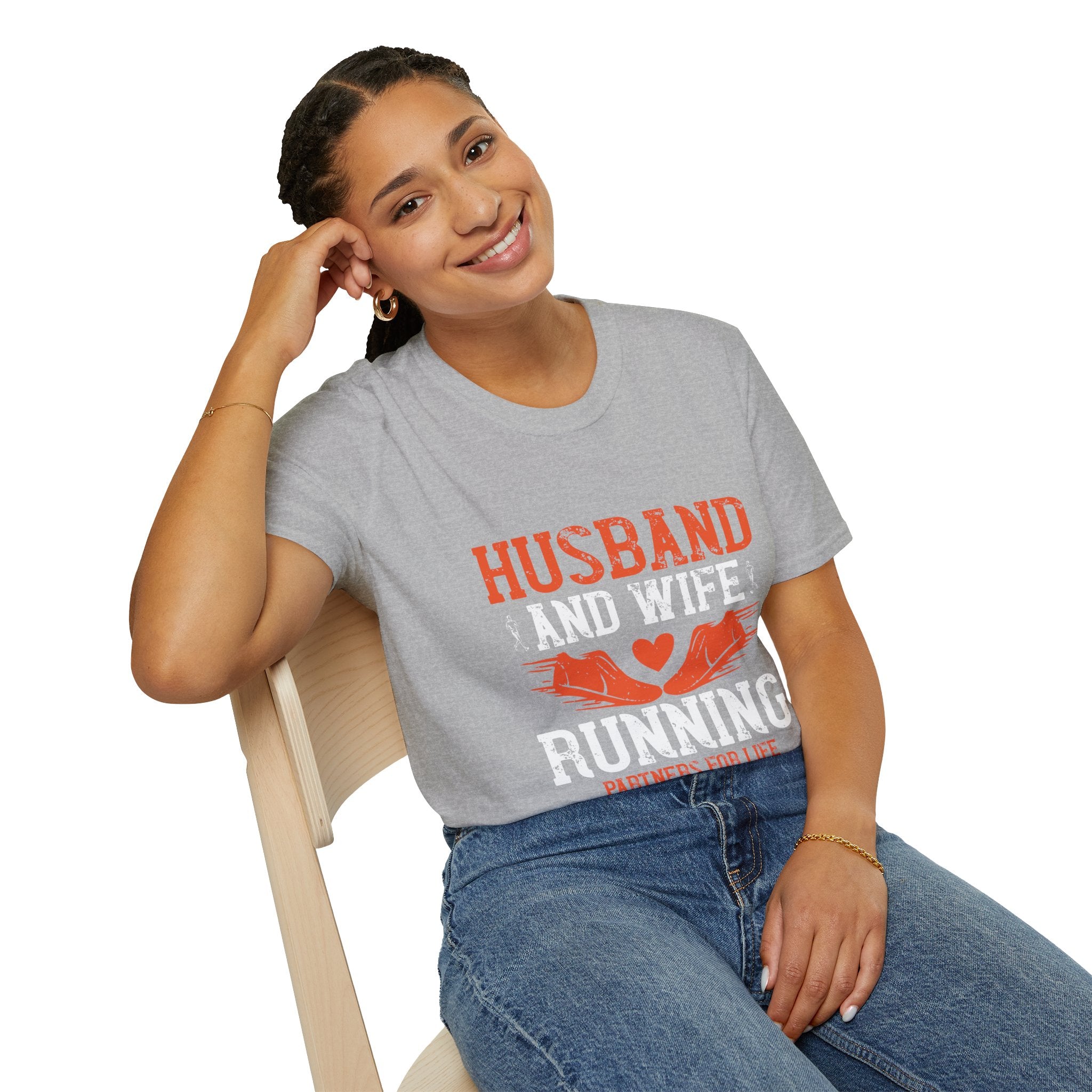 Couples Running T-Shirt, Husband and Wife Matching Tees