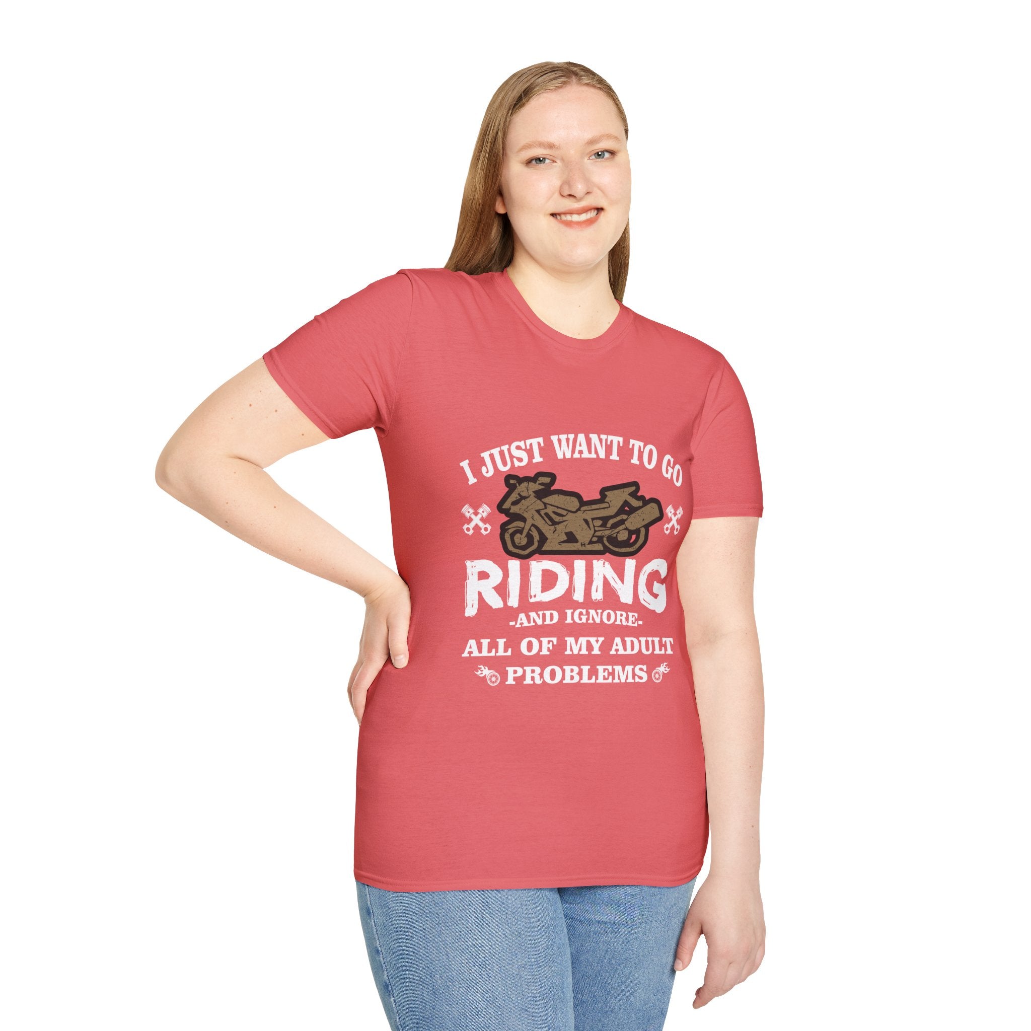 Unisex Riding T-Shirt - Perfect for Bikers, Adulting Humor, Birthdays, Gifts for Him, Summer Wear