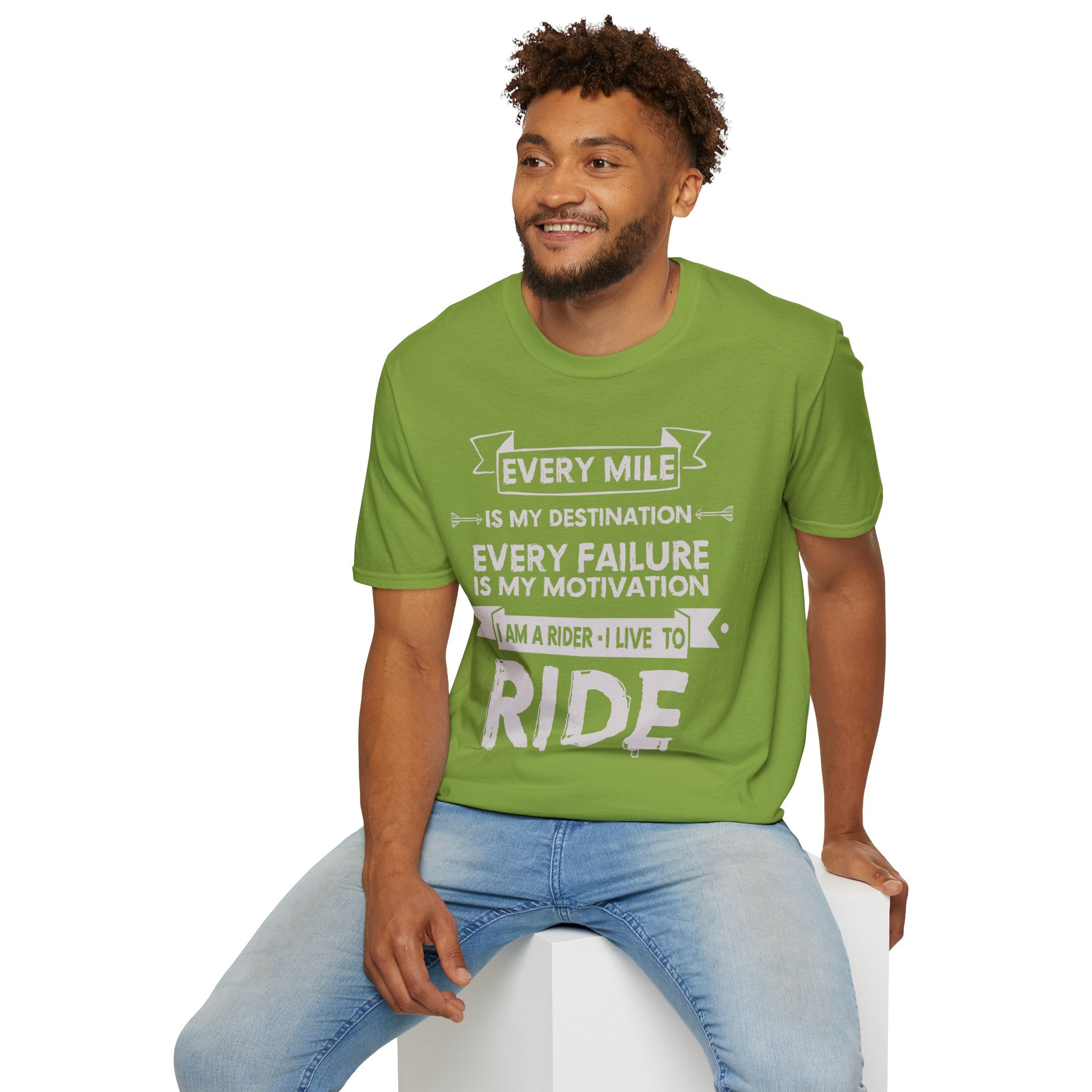 Inspirational Rider T-Shirt | Every Mile Is My Destination | Fitness Gift for Cyclists, Motivational Tee, Unisex Apparel