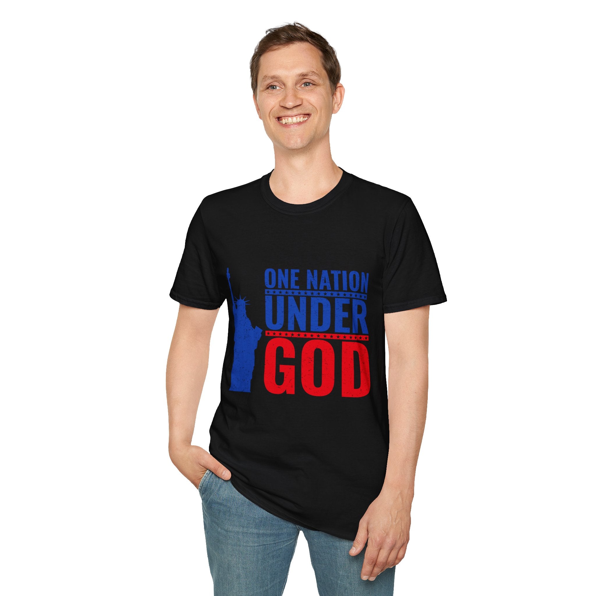 Patriotic Graphic T-Shirt | One Nation Under God | Unisex Casual Wear for Holidays, Independence Day, Family Gatherings, Political [...]