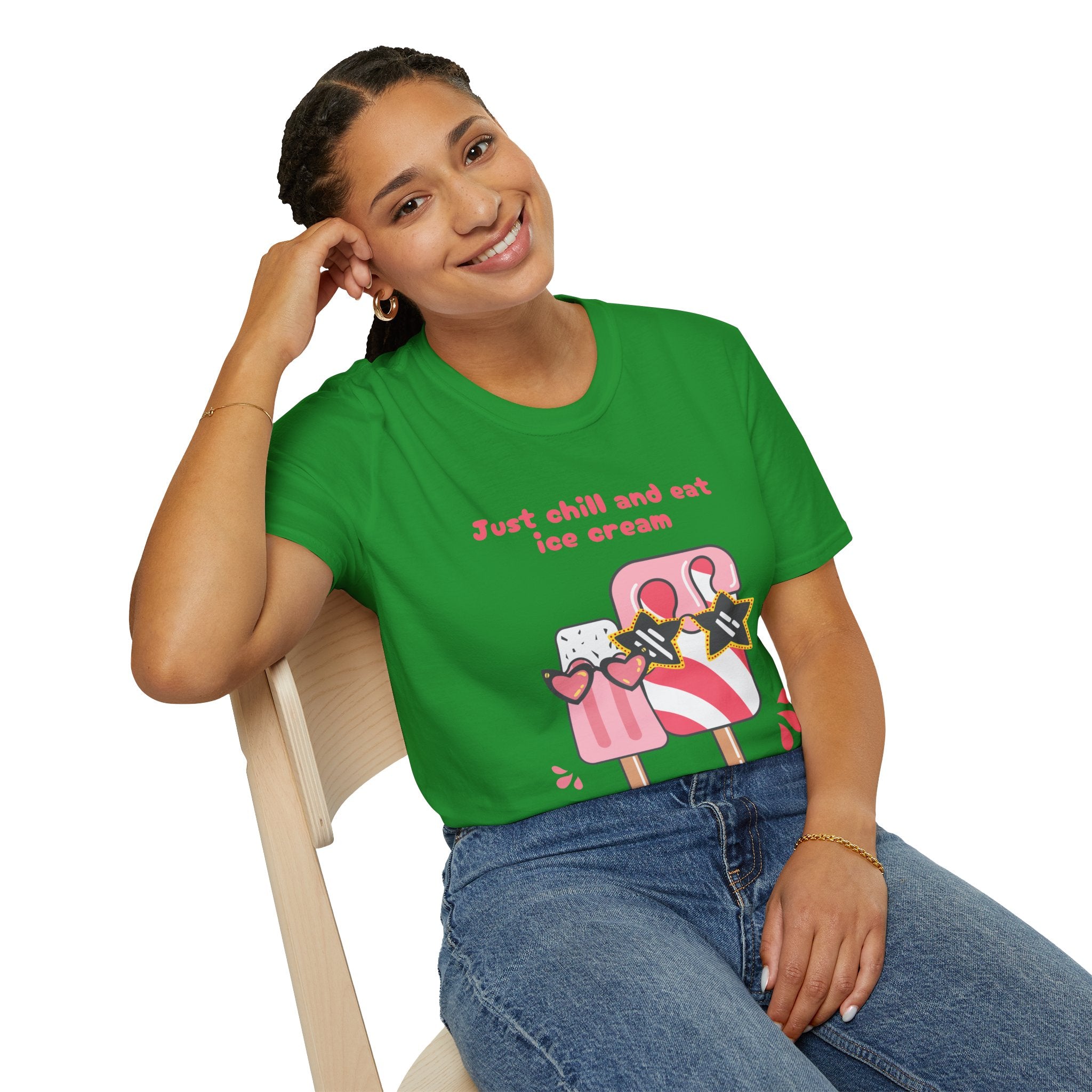 Summer Chill Ice Cream T-Shirt, Unisex Softstyle Tee, Cute Graphic Shirt