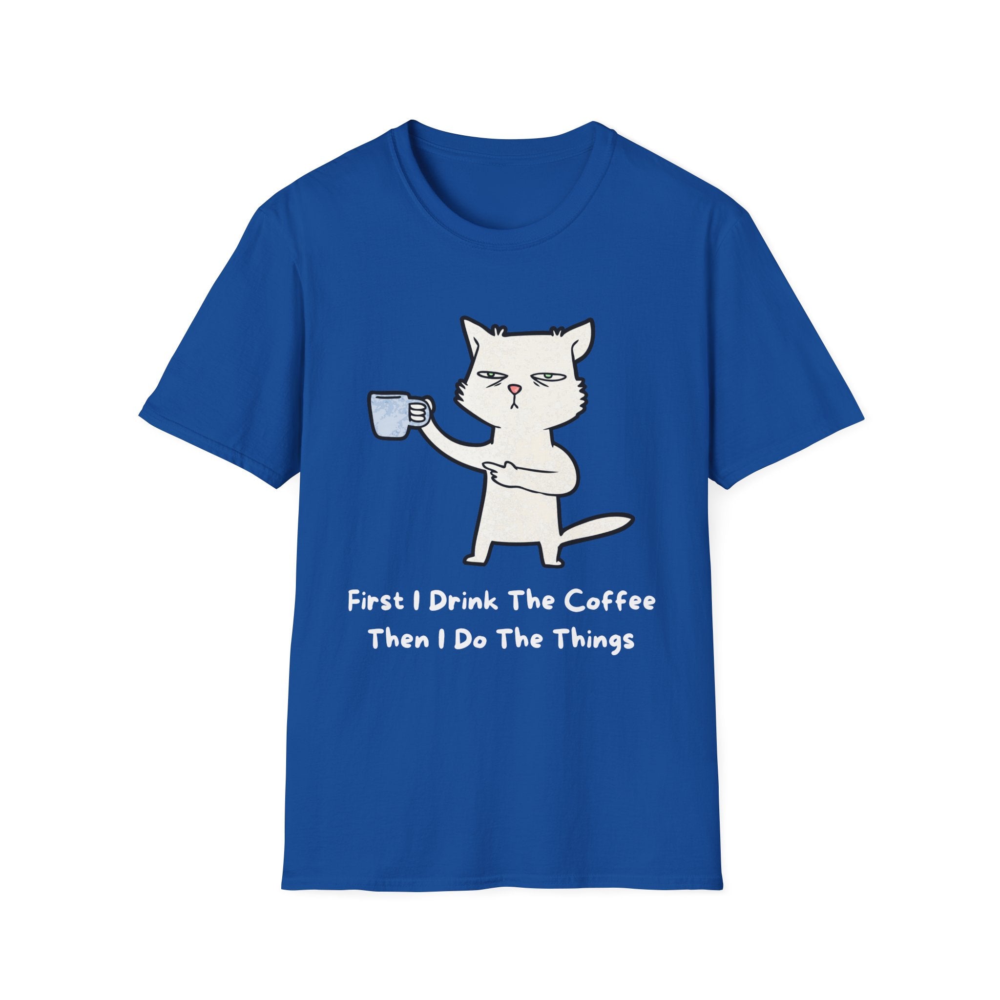Coffee Cat Unisex T-Shirt, Funny Cat Tee