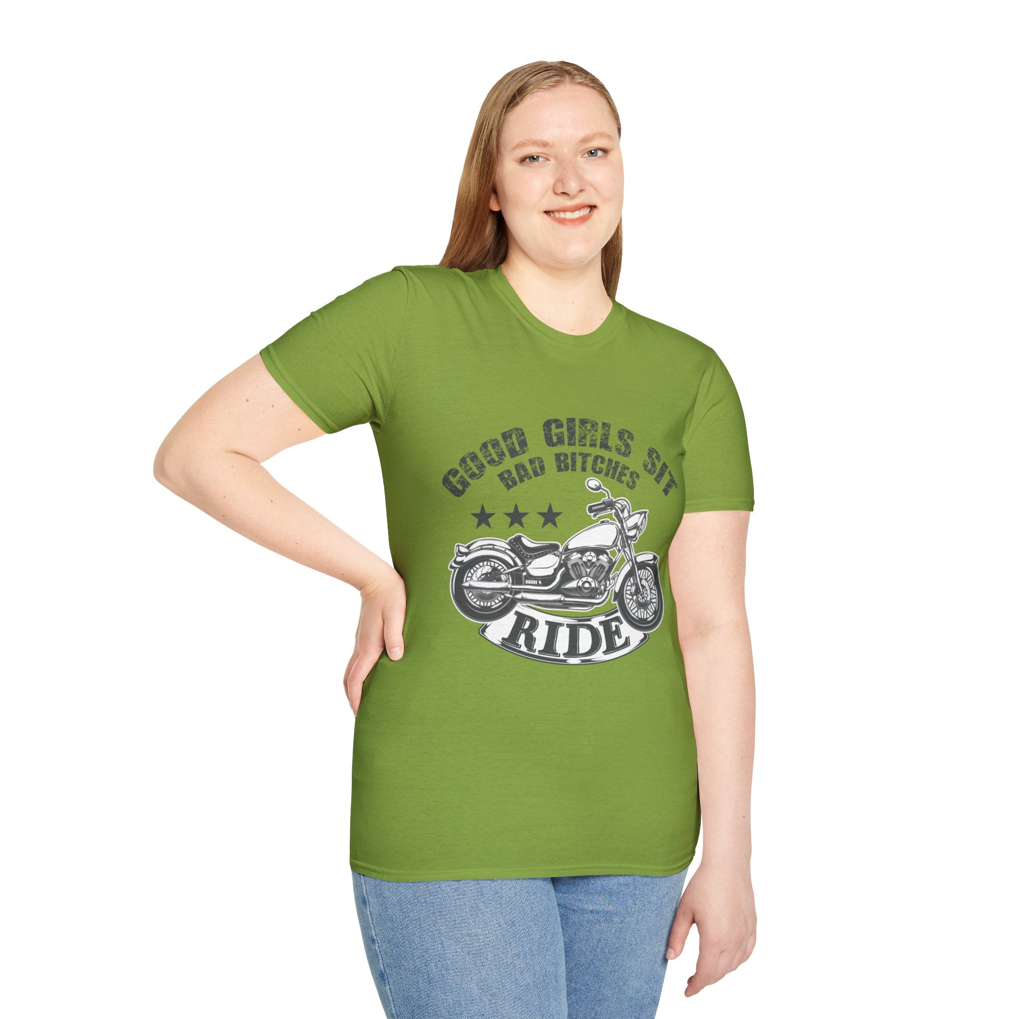 Good Girls Sit Bad Bitches Ride Unisex T-Shirt, Biker Tee, Gift for Motorcycle Lovers, Casual Wear, Birthday Gift