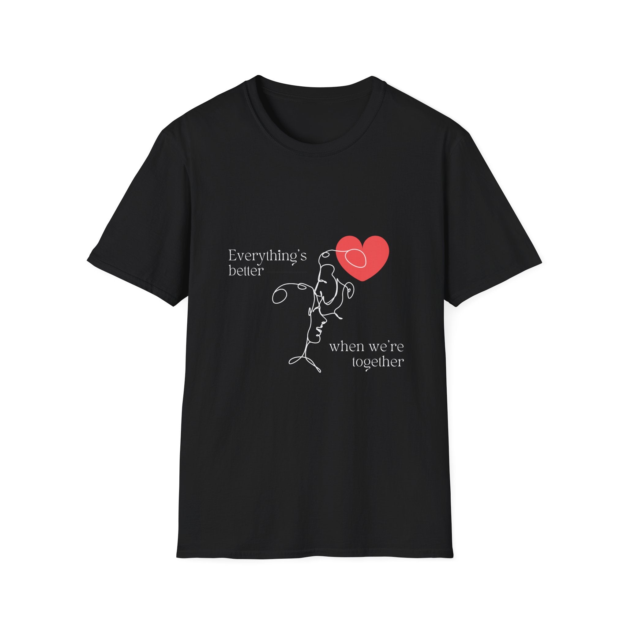 Cute Love Illustration T-Shirt, Funny Couple Shirt, Gift for Her, Romantic