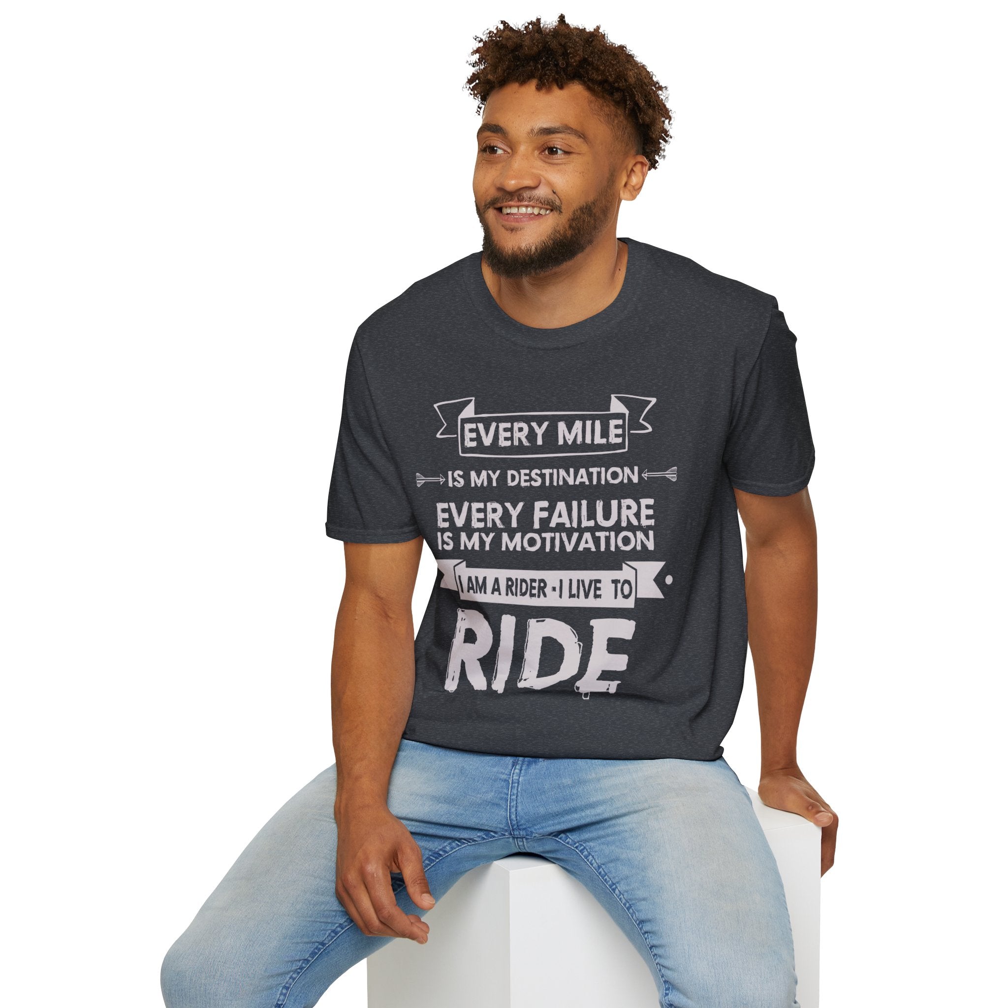 Inspirational Rider T-Shirt | Every Mile Is My Destination | Fitness Gift for Cyclists, Motivational Tee, Unisex Apparel