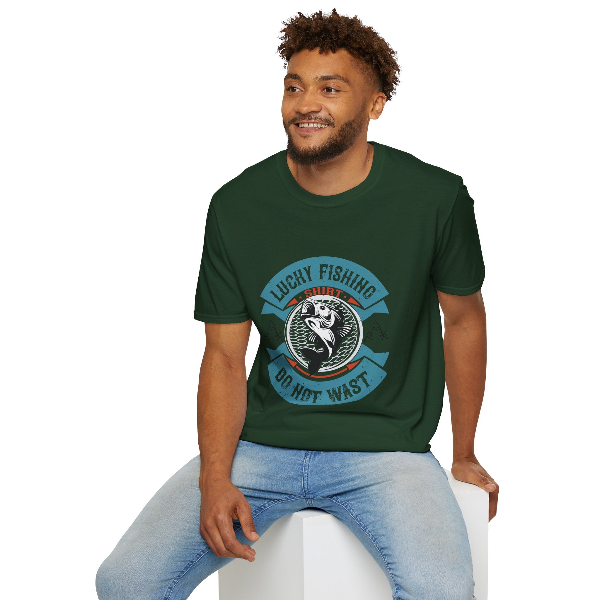 Lucky Fishing Graphic Tee, Unisex Fishing T-Shirt