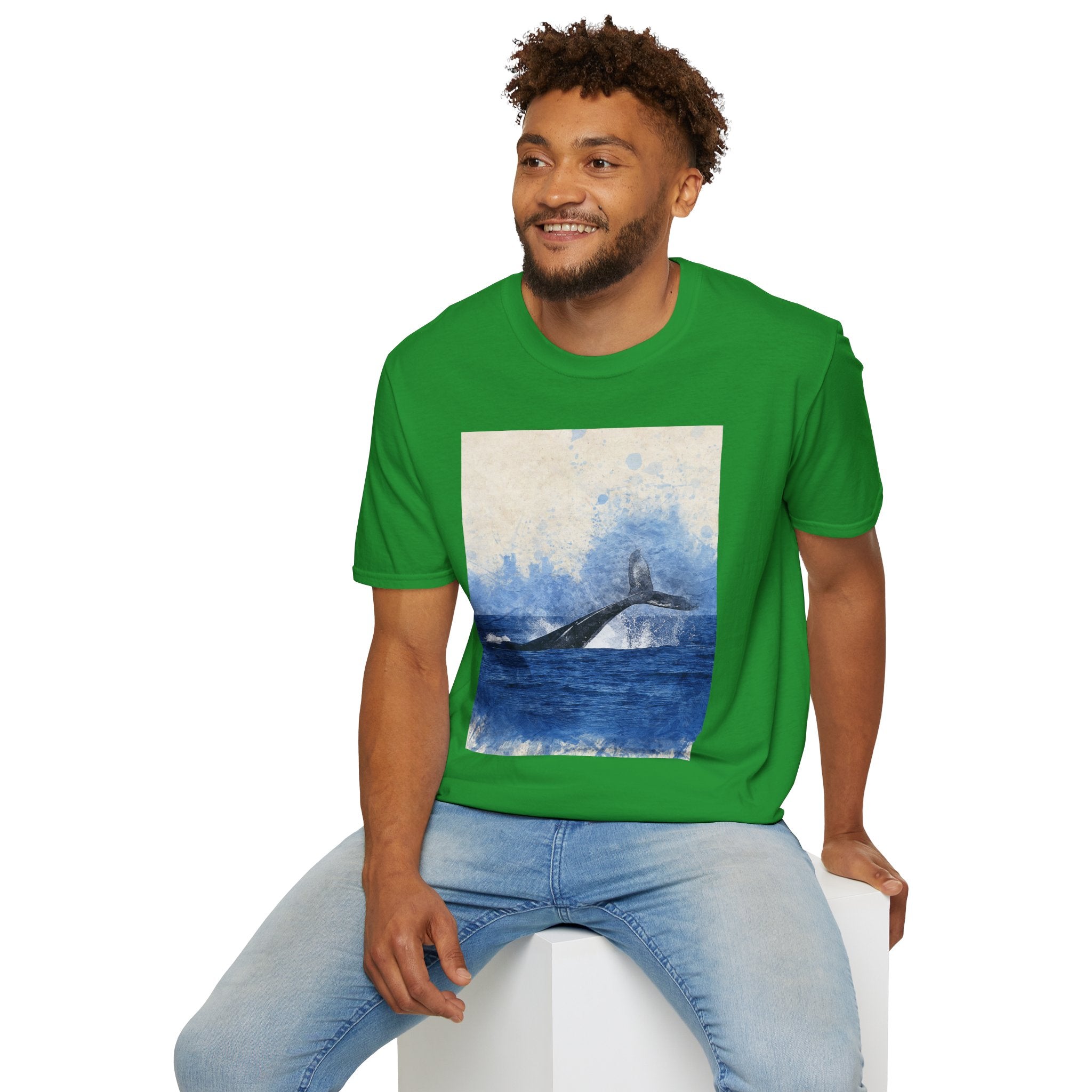 Whale Watching Unisex Softstyle T-Shirt, Ocean Lover Gift, Nature Tee