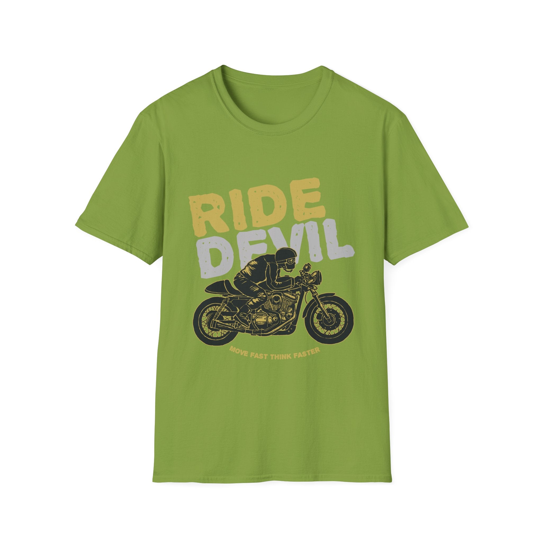 Unisex Softstyle T-Shirt with 'Ride Devil' Graphic - Perfect for Bikers, Gift for Motorcycle Lovers, Casual Wear, Event Merchandise, [...]