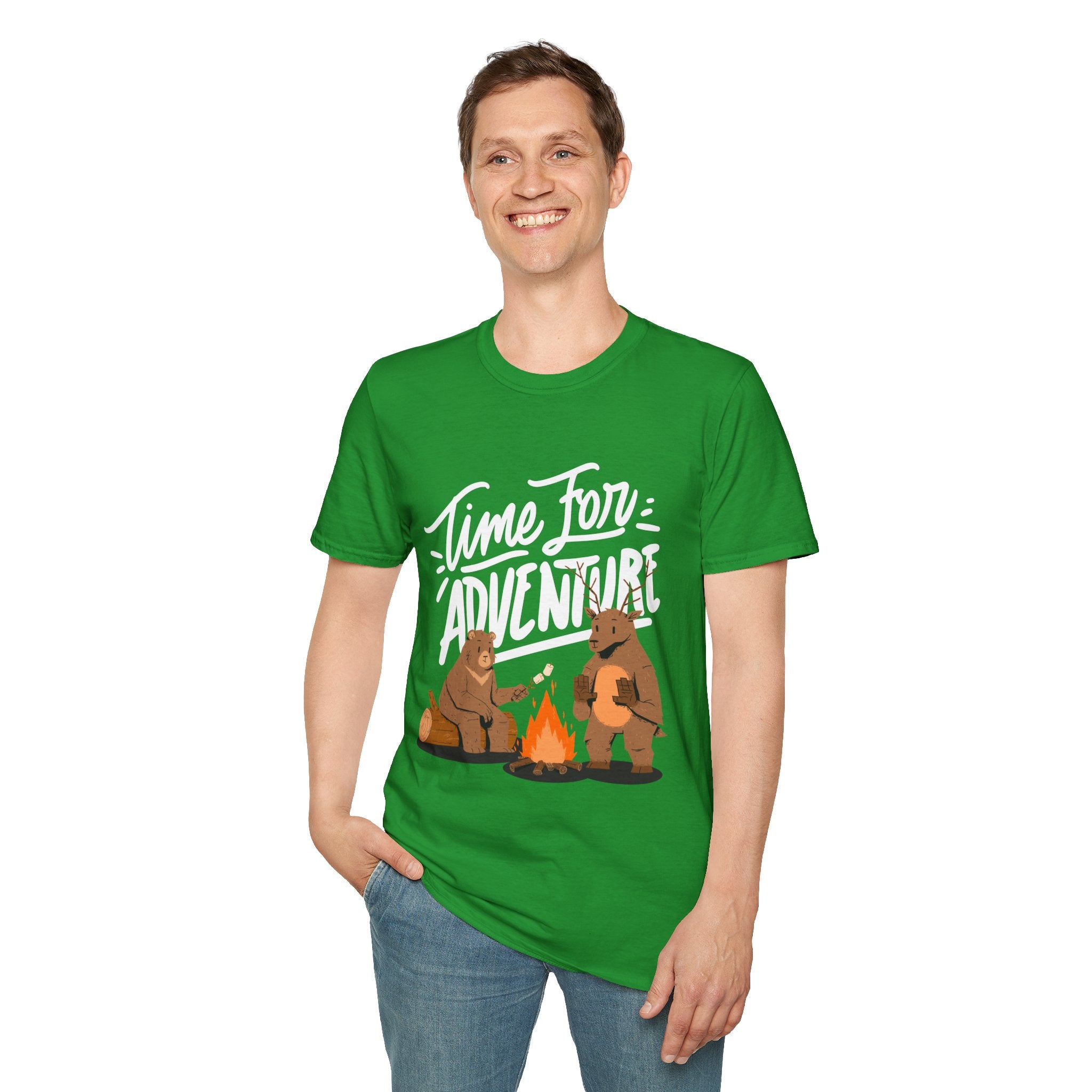 Adventure Bears Unisex Softstyle T-Shirt, Camping Shirt