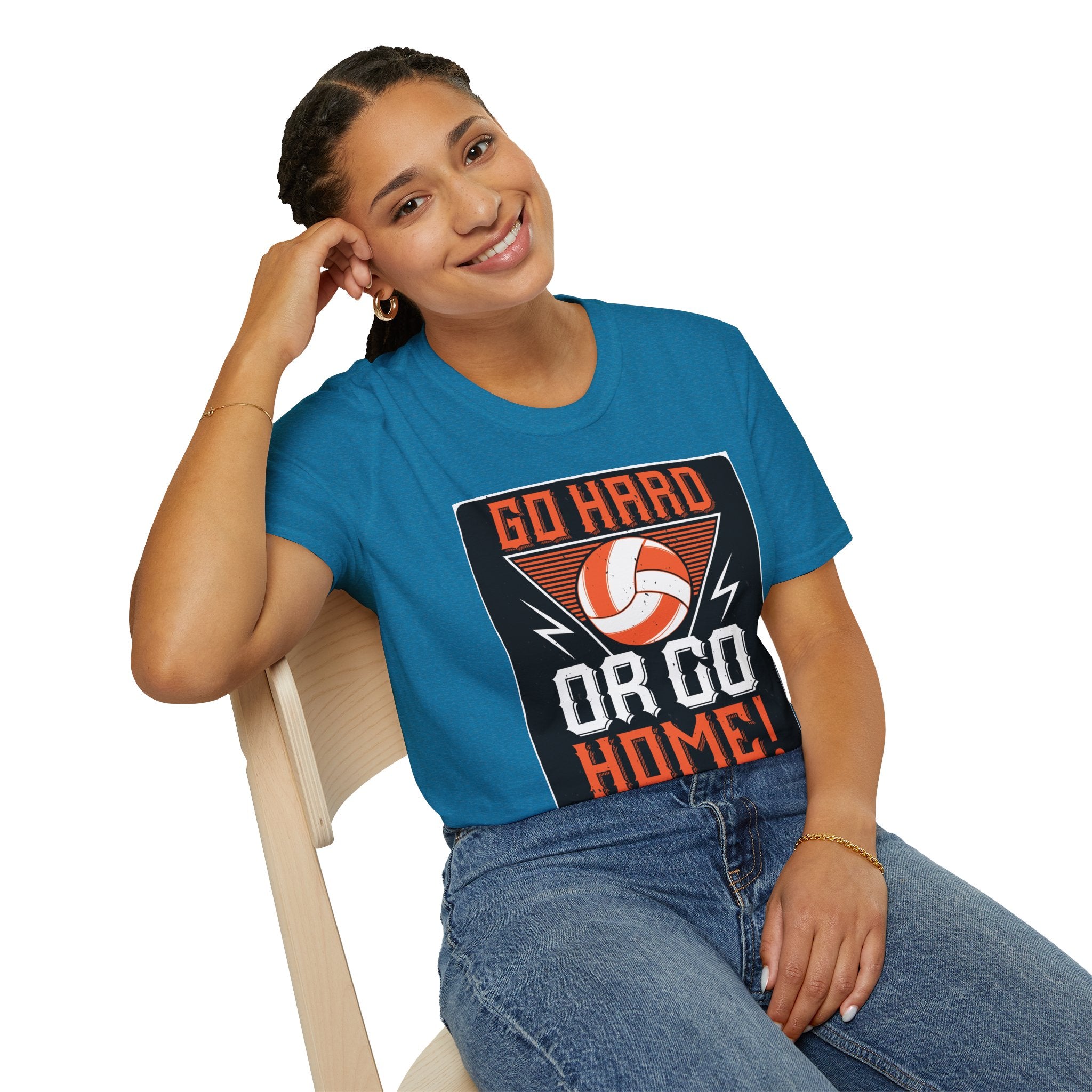 Volleyball Motivational T-Shirt - Go Hard or Go Home, Athletic Shirt, Sports Apparel