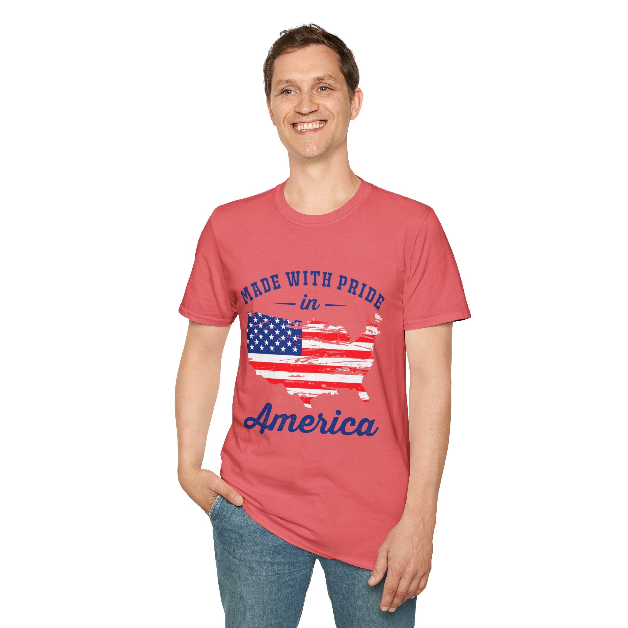 Pride USA Unisex T-Shirt, American Flag Graphic Tee, Independence Day Shirt, Gift for Patriots, Casual Everyday Wear