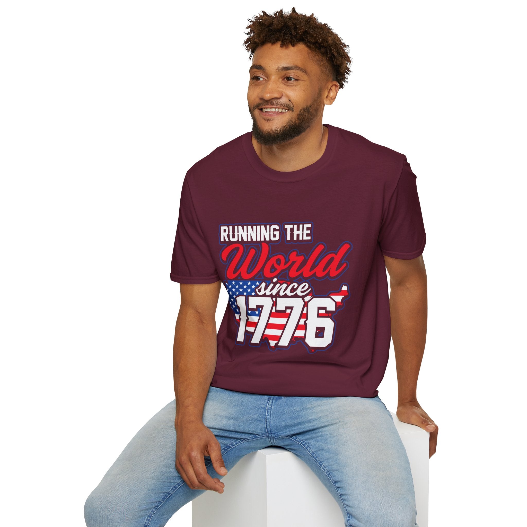 Patriotic Running T-Shirt: Celebrate Freedom, 4th of July, Sports Events, Unisex Tee, Gift for Fitness Lovers, Casual Wear