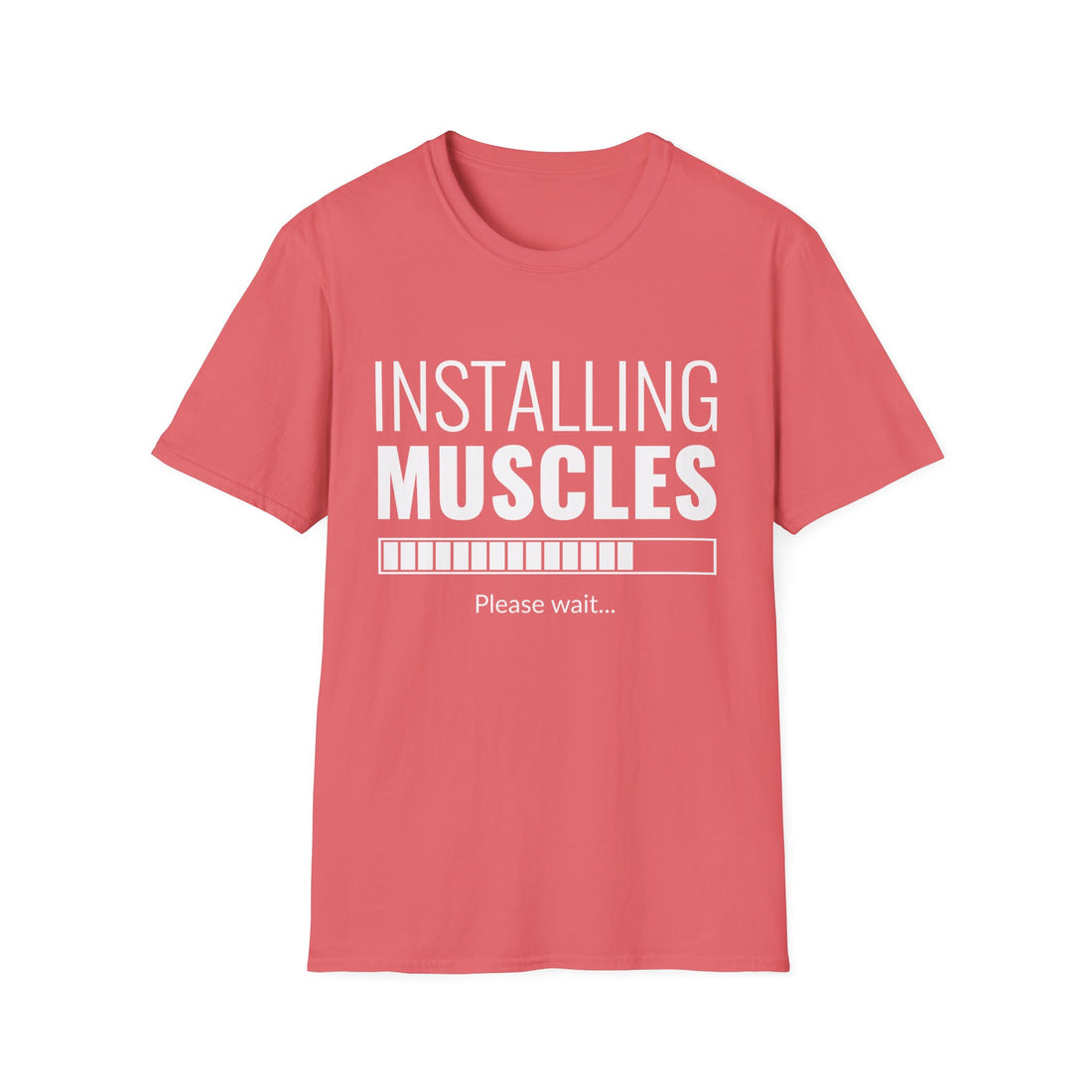 Funny Workout T-Shirt for Fitness Lovers, Gym Humor Shirt, Gift for Him or Her, Installing Muscles Tee, Soft and Comfortable Top