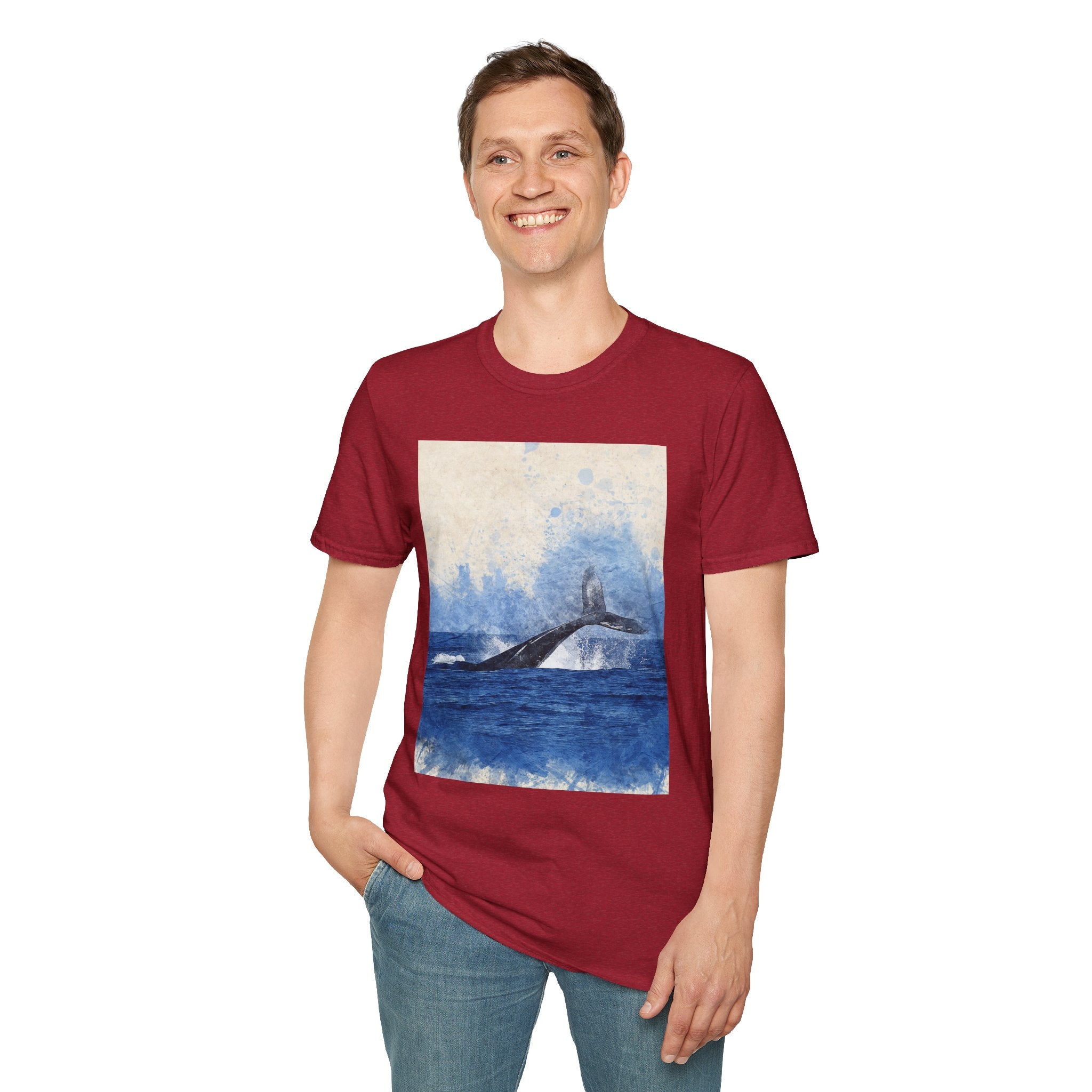 Whale Watching Unisex Softstyle T-Shirt, Ocean Lover Gift, Nature Tee