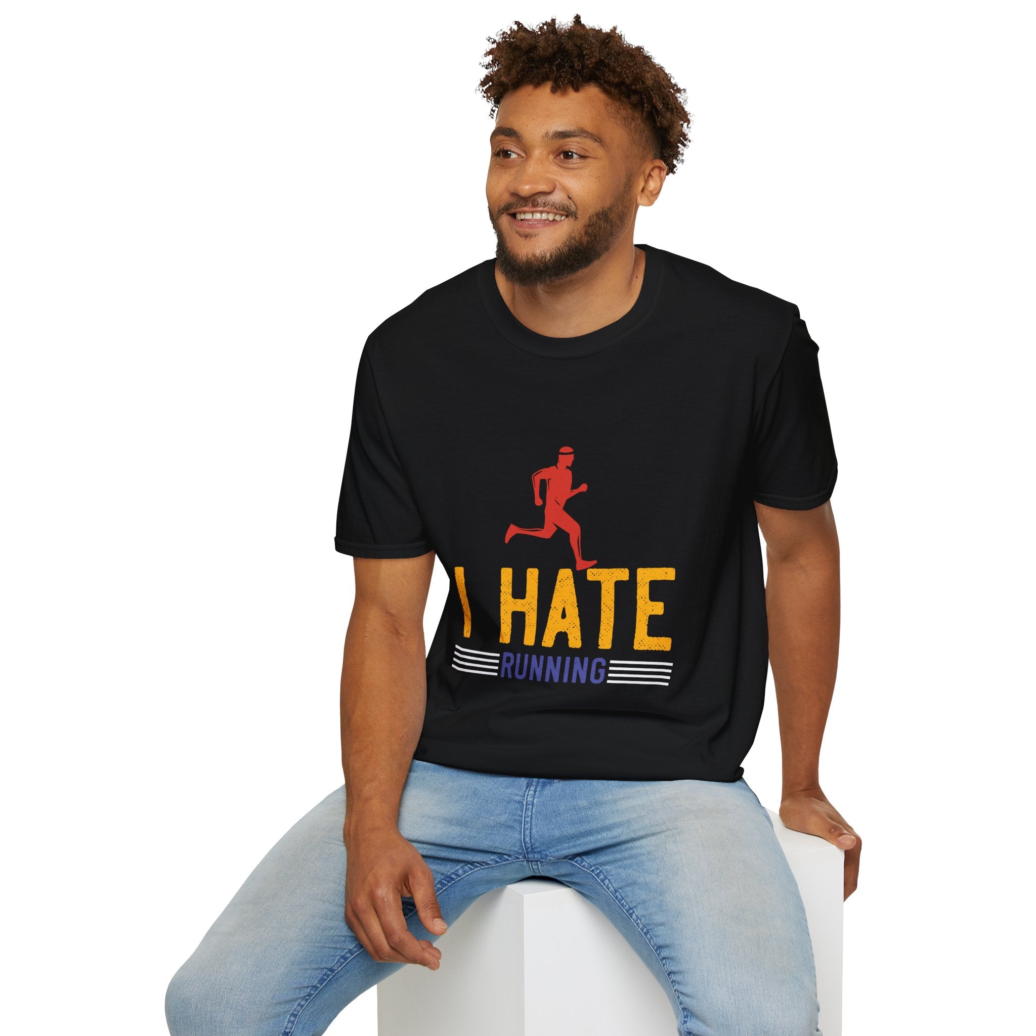 Unisex Softstyle T-Shirt with 'I Hate Running' Slogan