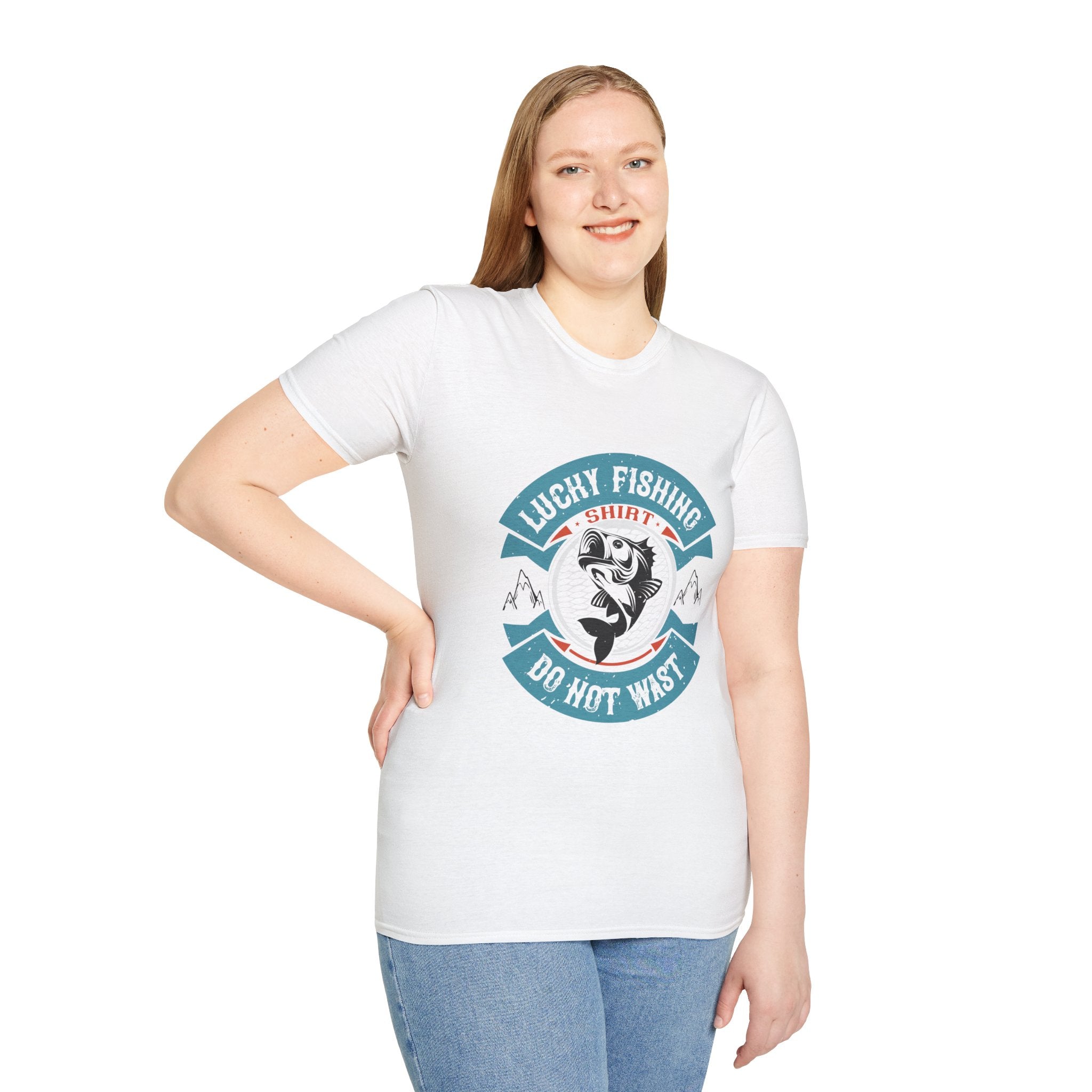 Lucky Fishing Graphic Tee, Unisex Fishing T-Shirt