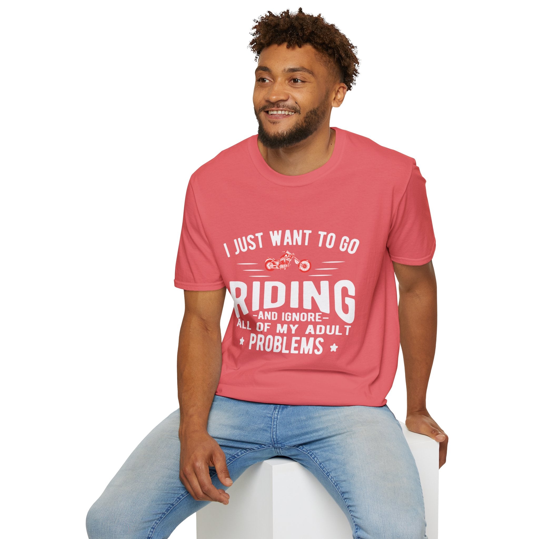 Funny Riding T-Shirt for Adults, Unisex Graphic Tee, Casual Wear, Gift for Riders, Adulting Humor Shirt