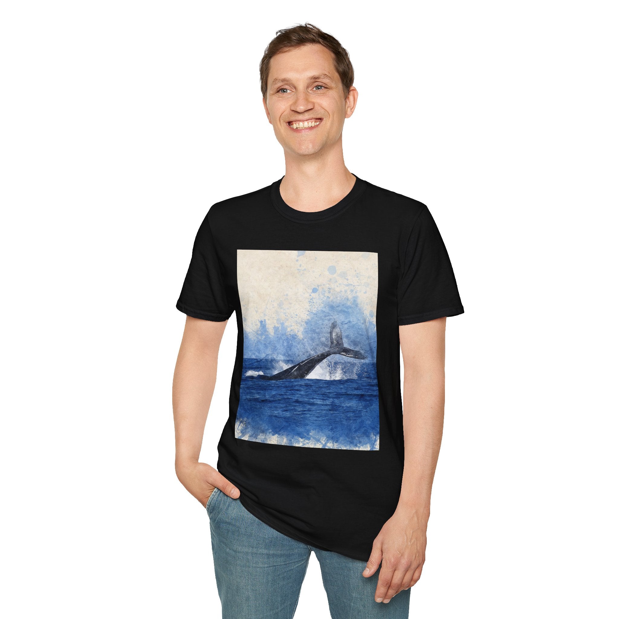 Whale Watching Unisex Softstyle T-Shirt, Ocean Lover Gift, Nature Tee